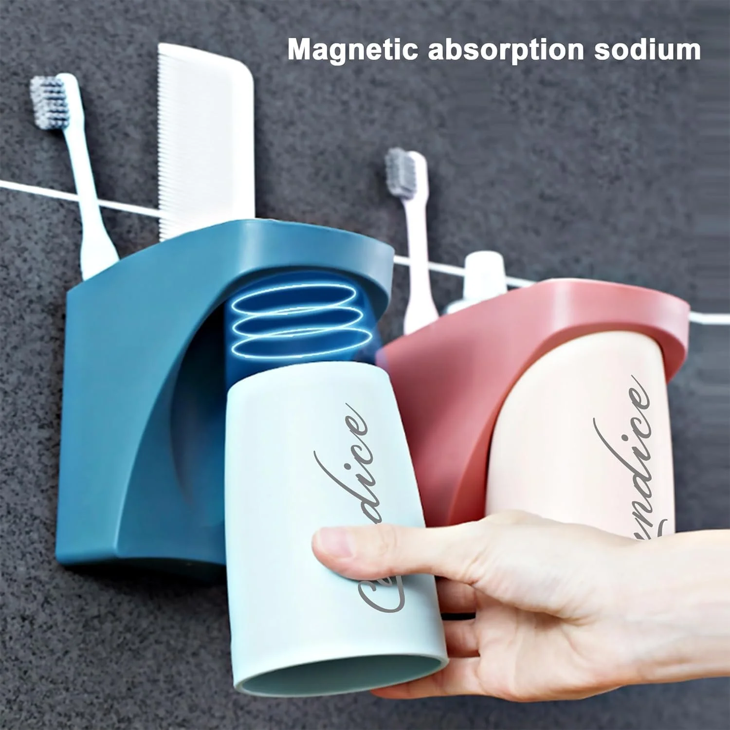 ست جا مسواکی 3 تکه، جا مسواکی و خمیر دندان دیواری، جا لیوانی مغناطیسی برای سازماندهی و نگهداری حمام، سازمان دهنده روشویی حمام ست جا مسواکی 3 تکه، جا مسواکی و خمیر دندان دیواری، جا لیوانی مغناطیسی برای سازماندهی و نگهداری حمام، سازمان دهنده روشویی حمام