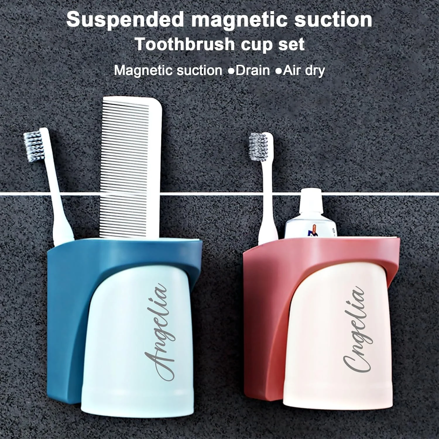 ست جا مسواکی 3 تکه، جا مسواکی و خمیر دندان دیواری، جا لیوانی مغناطیسی برای سازماندهی و نگهداری حمام، سازمان دهنده روشویی حمام ست جا مسواکی 3 تکه، جا مسواکی و خمیر دندان دیواری، جا لیوانی مغناطیسی برای سازماندهی و نگهداری حمام، سازمان دهنده روشویی حمام