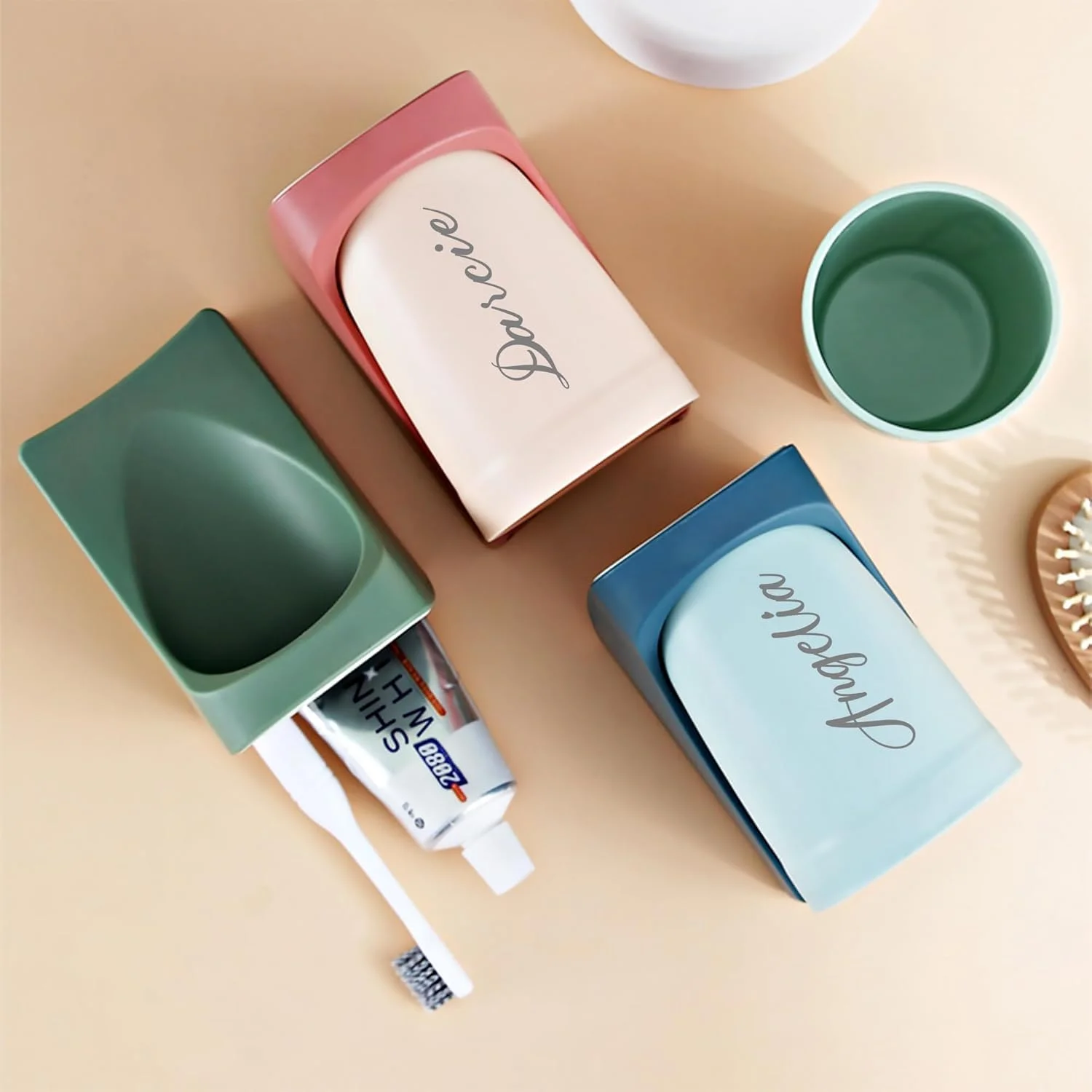 ست جا مسواکی 3 تکه، جا مسواکی و خمیر دندان دیواری، جا لیوانی مغناطیسی برای سازماندهی و نگهداری حمام، سازمان دهنده روشویی حمام ست جا مسواکی 3 تکه، جا مسواکی و خمیر دندان دیواری، جا لیوانی مغناطیسی برای سازماندهی و نگهداری حمام، سازمان دهنده روشویی حمام