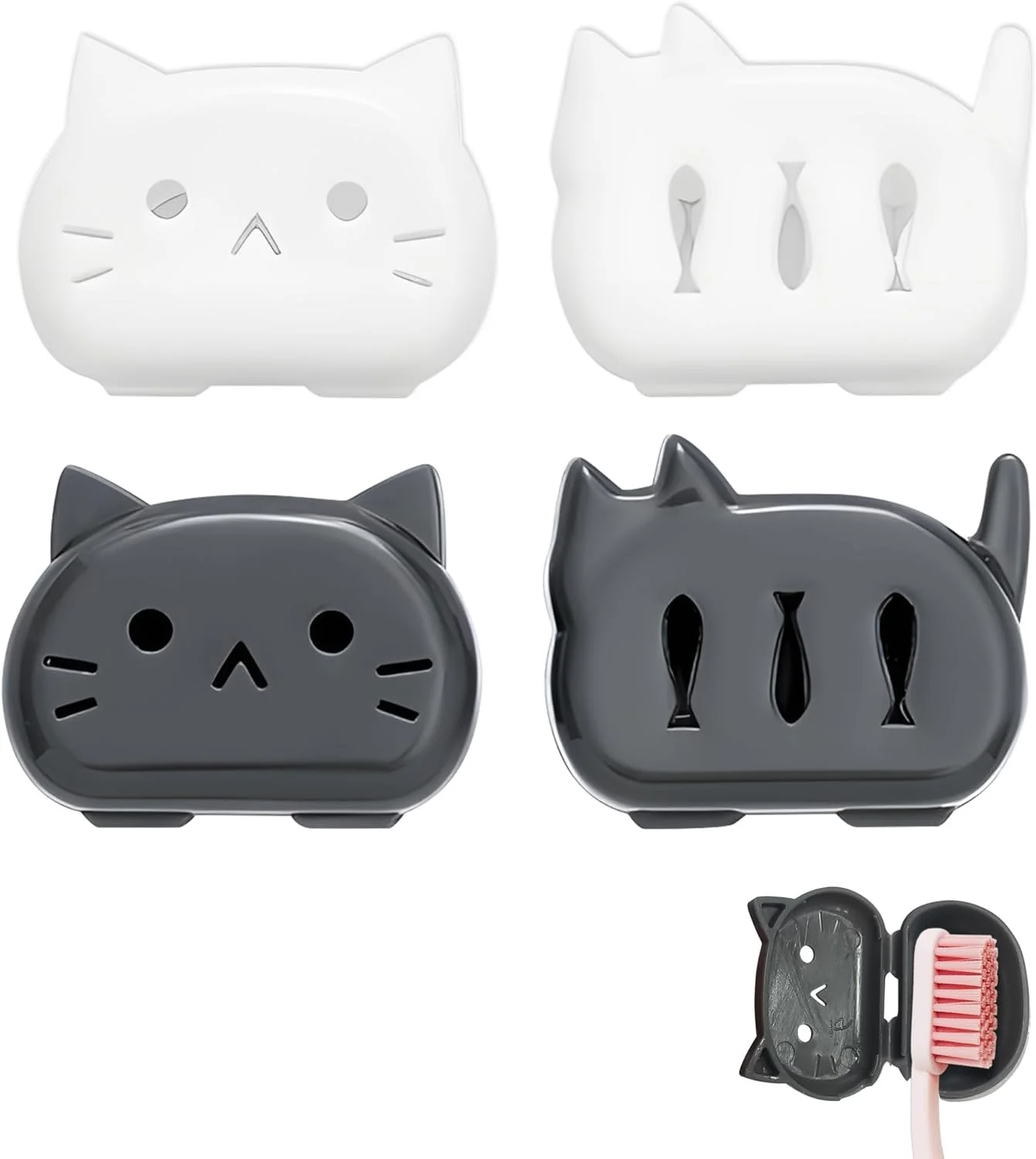 روکش مسواک 4 عددی، روکش سر مسواک برای مسواک برقی، از مسواک شما در برابر گرد و غبار و آلودگی محافظت می کند، مسواک شما را برای مسافرت و استفاده در منزل تمیز نگه می دارد