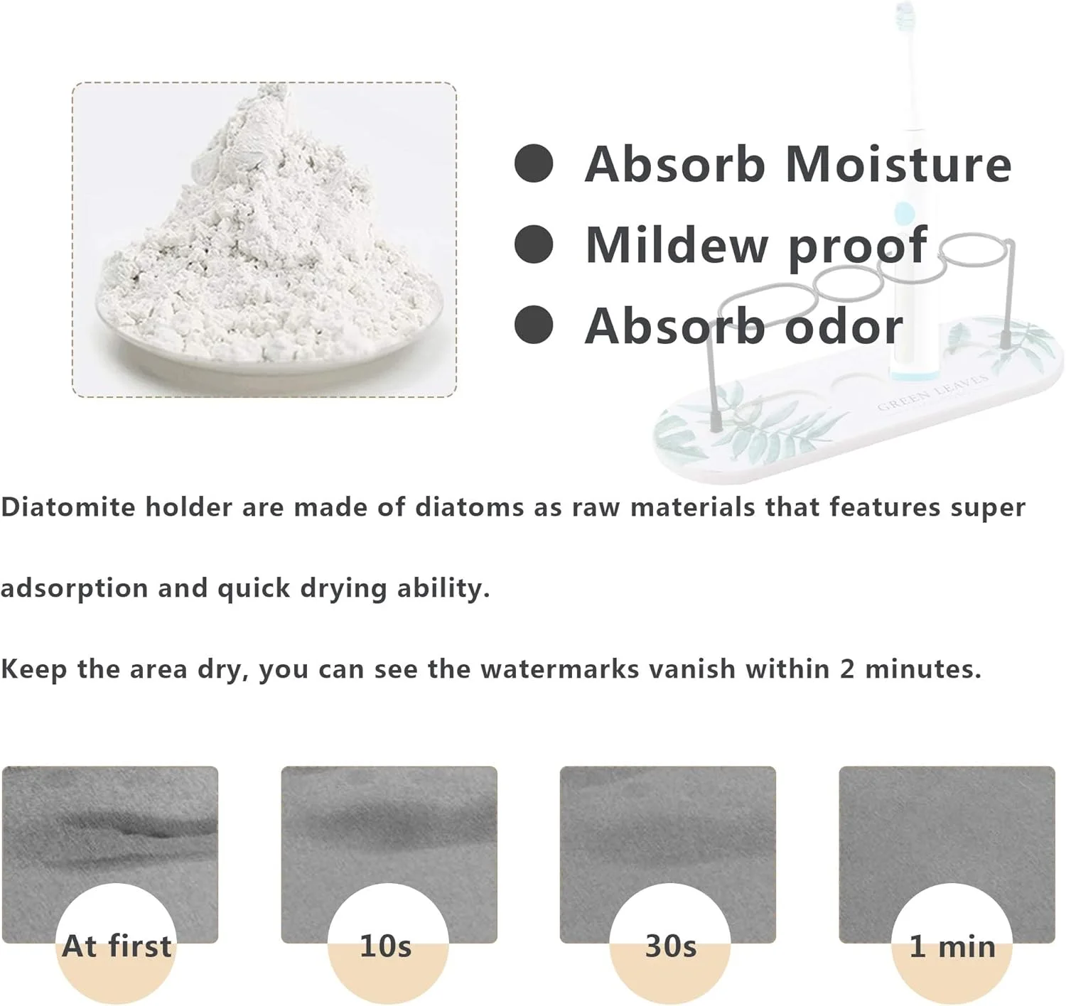 نگهدارنده مسواک برقی دیاتومیت، خشک کننده سریع برای پیشخوان روشویی حمام، سازمان دهنده سینک خشک فوری، نگهدارنده مسواک برقی سنگی جاذب آب (مدل A) نگهدارنده مسواک برقی دیاتومیت، خشک کننده سریع برای پیشخوان روشویی حمام، سازمان دهنده سینک خشک فوری، نگهدارنده مسواک برقی سنگی جاذب آب (مدل A)