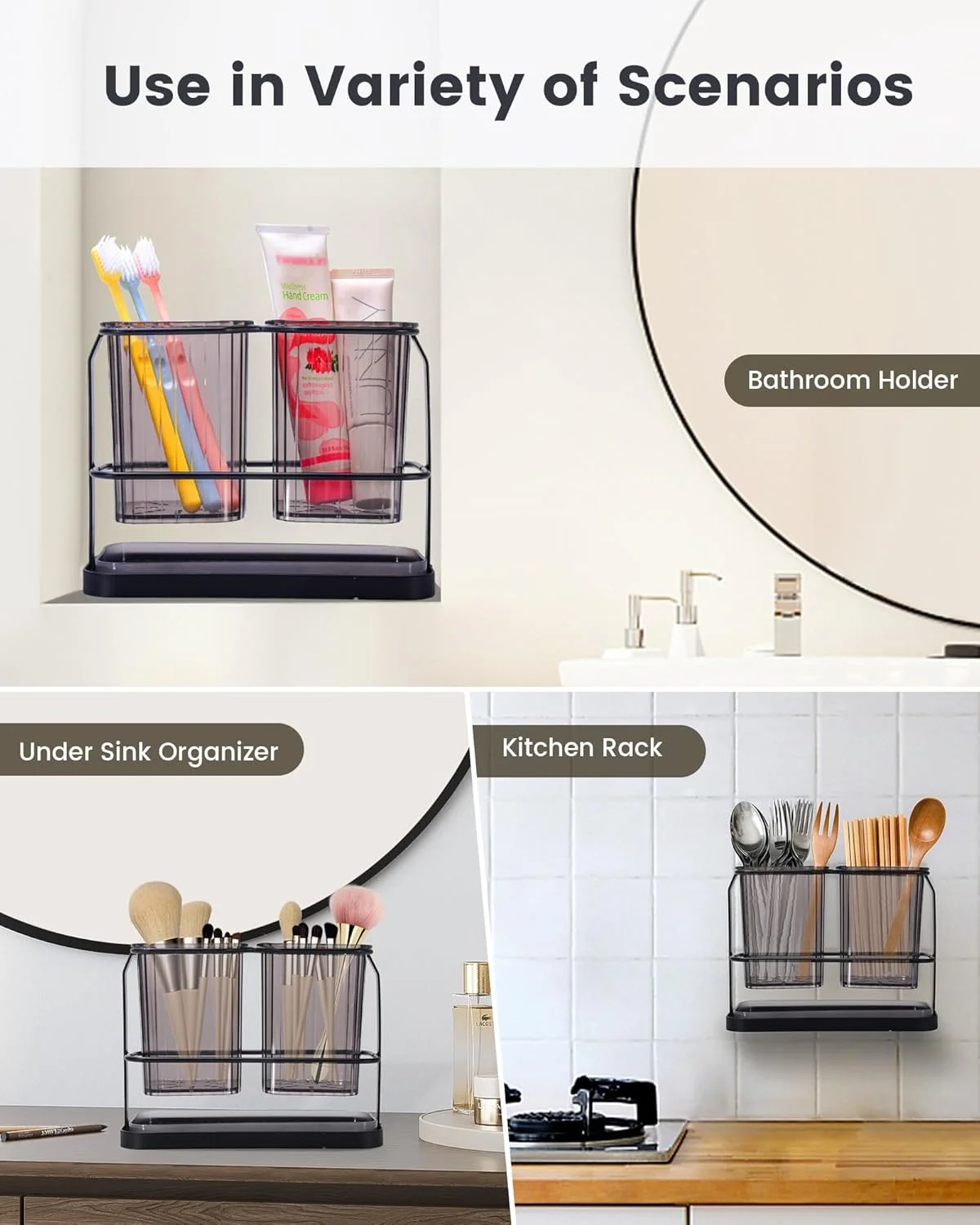 جا مسواکی، جا مسواکی استیل ضد زنگ برای دوش، سازمان دهنده جداشدنی بدون نیاز به سوراخ کاری، جا مسواکی دیواری 2 فنجانی، جداسازی خشک و مرطوب، برای خمیر دندان حمام، آشپزخانه جا مسواکی، جا مسواکی استیل ضد زنگ برای دوش، سازمان دهنده جداشدنی بدون نیاز به سوراخ کاری، جا مسواکی دیواری 2 فنجانی، جداسازی خشک و مرطوب، برای خمیر دندان حمام، آشپزخانه