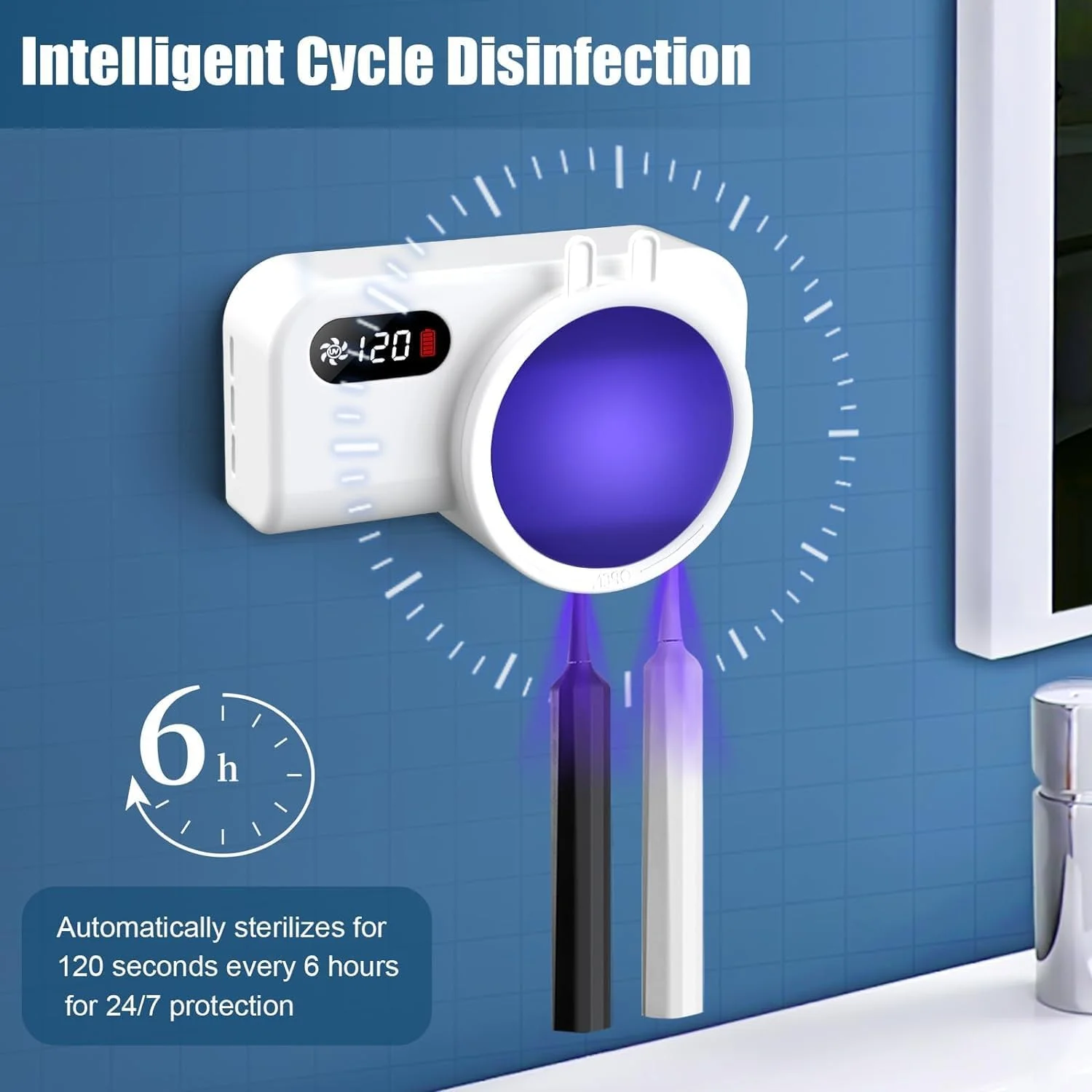 محفظه مسواک ضدعفونی کننده UV نالاکال، نگهدارنده مسواک کوچک قابل حمل، با عملکرد خشک کن فن، از بین برنده 99.9% میکروب ها، مناسب برای انواع مسواک های برقی و دستی، ویژگی ایمنی برای خانه و مسافرت محفظه مسواک ضدعفونی کننده UV نالاکال، نگهدارنده مسواک کوچک قابل حمل، با عملکرد خشک کن فن، از بین برنده 99.9% میکروب ها، مناسب برای انواع مسواک های برقی و دستی، ویژگی ایمنی برای خانه و مسافرت