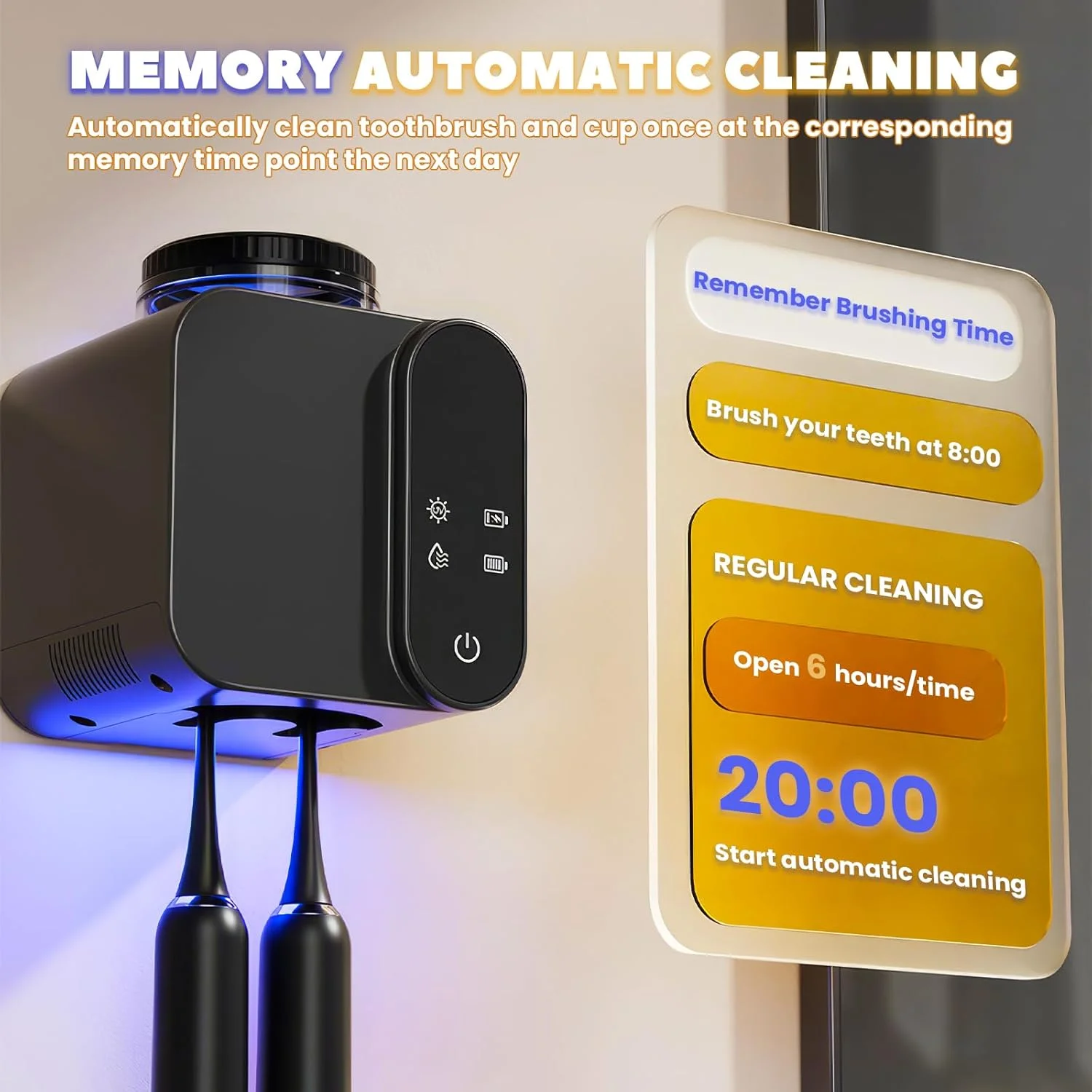 جا مسواکی چند منظوره، جا مسواکی دیواری با استریلایزر UV و فنجان، با شارژ خورشیدی، خشک کن هوشمند مسواک برای حمام منزل (مشکی) جا مسواکی چند منظوره، جا مسواکی دیواری با استریلایزر UV و فنجان، با شارژ خورشیدی، خشک کن هوشمند مسواک برای حمام منزل (مشکی)