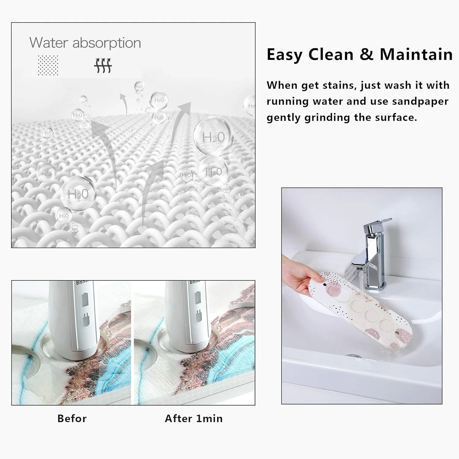 نگهدارنده مسواک برقی دیاتومیت، خشک کننده سریع برای پیشخوان روشویی حمام، سازمان دهنده سینک خشک فوری، نگهدارنده مسواک برقی سنگی جاذب آب (مدل A) نگهدارنده مسواک برقی دیاتومیت، خشک کننده سریع برای پیشخوان روشویی حمام، سازمان دهنده سینک خشک فوری، نگهدارنده مسواک برقی سنگی جاذب آب (مدل A)