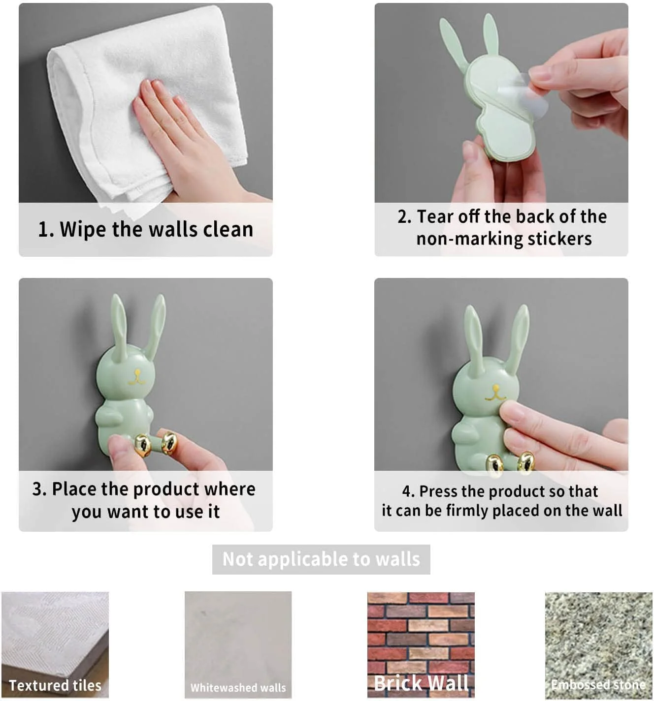 جا مسواکی کودکانه NALACAL، قلاب چند منظوره، لیوان شستشو، مسواک، ضد آب، خود چسب خرگوشی، قلاب دیواری، قلاب دوش، آویز حوله، نگهدارنده تیغ، 4 عدد جا مسواکی کودکانه NALACAL، قلاب چند منظوره، لیوان شستشو، مسواک، ضد آب، خود چسب خرگوشی، قلاب دیواری، قلاب دوش، آویز حوله، نگهدارنده تیغ، 4 عدد