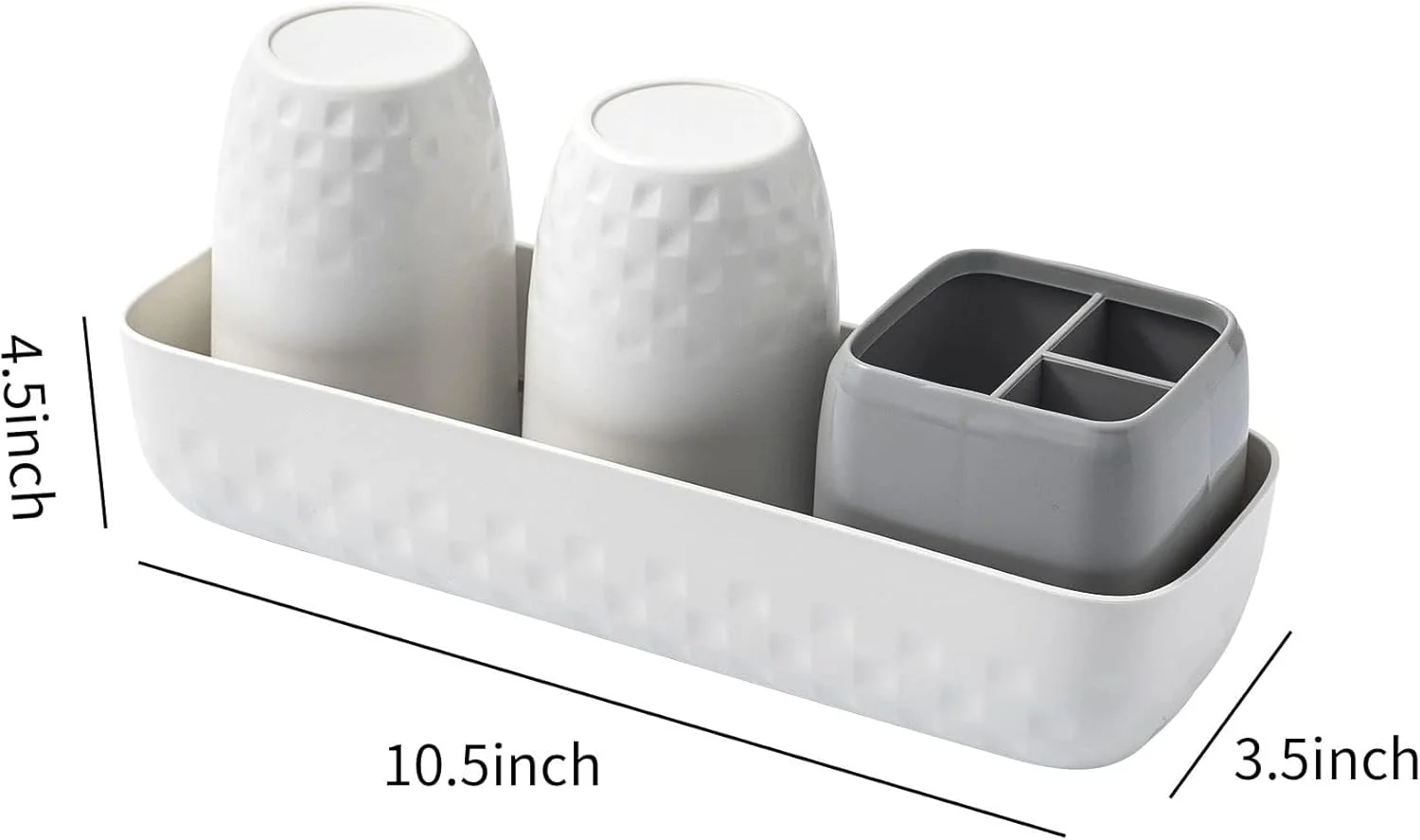 جا مسواکی برای حمام، ست نگهداری مسواک، به همراه دو لیوان شستشو، جا مسواکی و خمیر دندان، جا مسواکی برقی چند منظوره با 3 جایگاه برای روشویی، سفید جا مسواکی برای حمام، ست نگهداری مسواک، به همراه دو لیوان شستشو، جا مسواکی و خمیر دندان، جا مسواکی برقی چند منظوره با 3 جایگاه برای روشویی، سفید