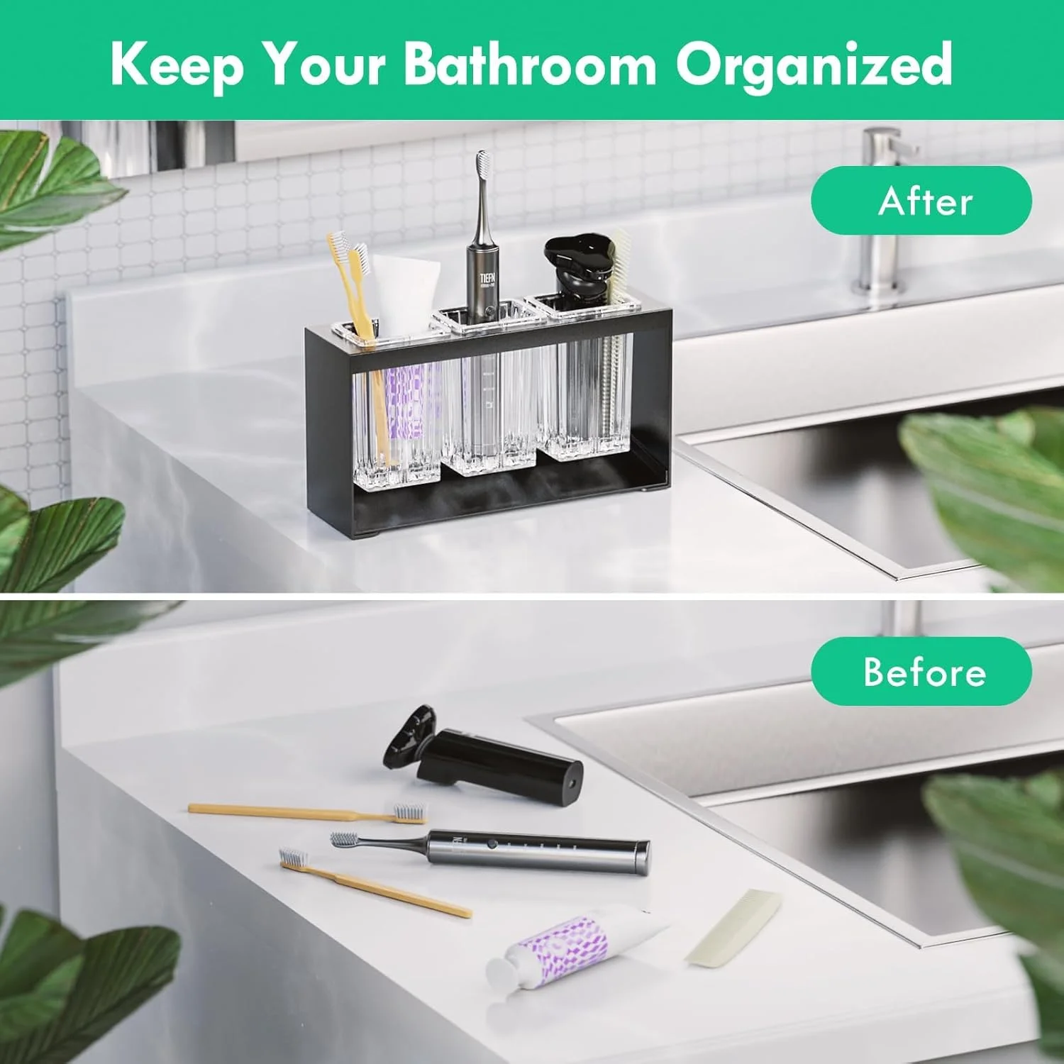 جا مسواکی نالاکال برای حمام، جا مسواکی جداشدنی با 3 جایگاه، ست نگهدارنده مسواک و خمیر دندان برای نگهداری لوازم جانبی روی میز، سازمان دهنده حمام، مشکی جا مسواکی نالاکال برای حمام، جا مسواکی جداشدنی با 3 جایگاه، ست نگهدارنده مسواک و خمیر دندان برای نگهداری لوازم جانبی روی میز، سازمان دهنده حمام، مشکی