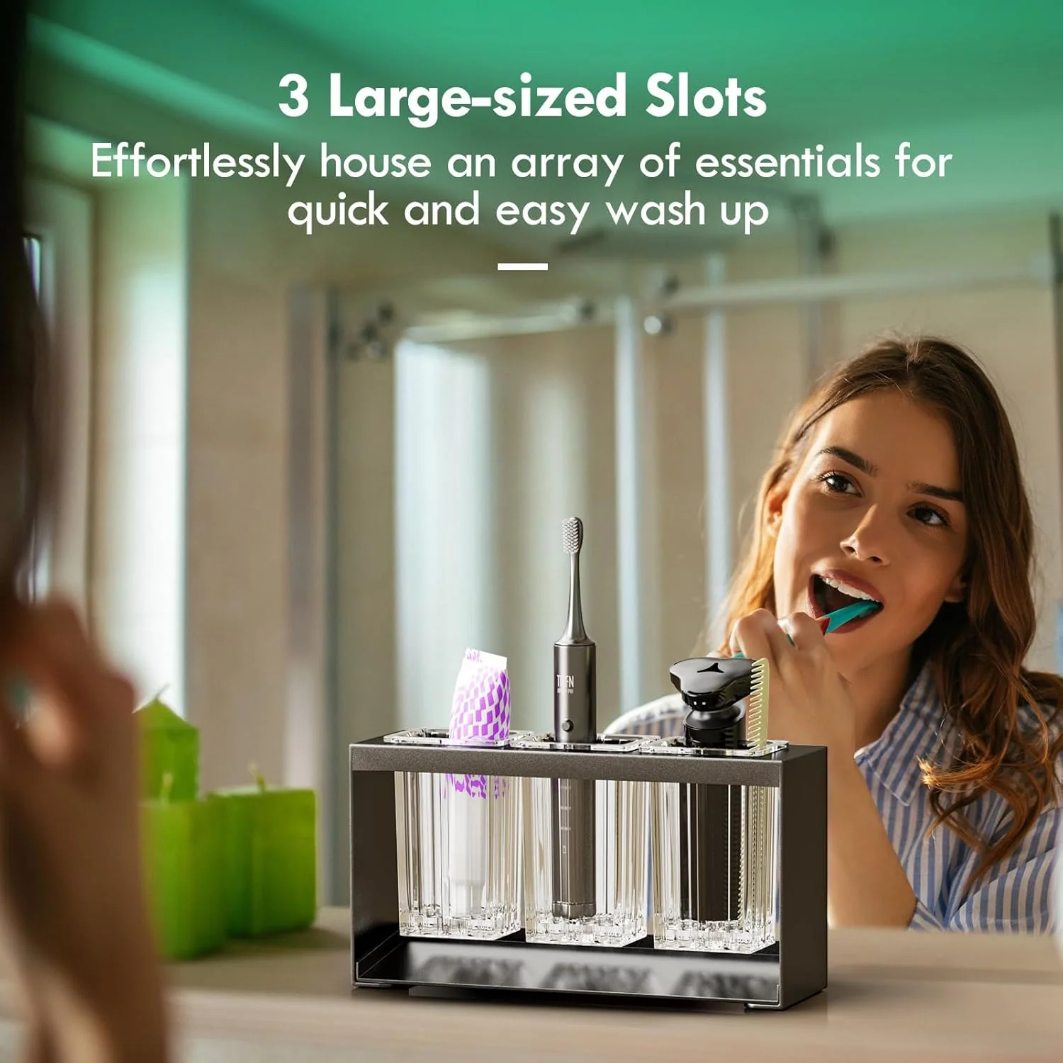 جا مسواکی نالاکال برای حمام، جا مسواکی جداشدنی با 3 جایگاه، ست نگهدارنده مسواک و خمیر دندان برای نگهداری لوازم جانبی روی میز، سازمان دهنده حمام، مشکی جا مسواکی نالاکال برای حمام، جا مسواکی جداشدنی با 3 جایگاه، ست نگهدارنده مسواک و خمیر دندان برای نگهداری لوازم جانبی روی میز، سازمان دهنده حمام، مشکی