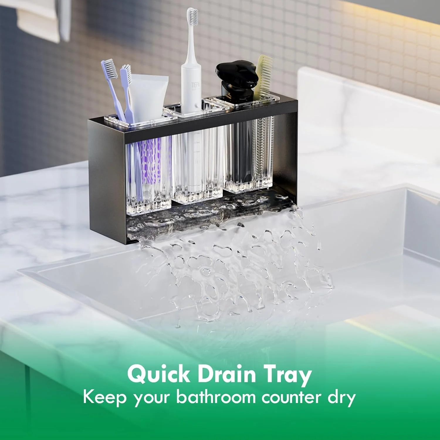 جا مسواکی نالاکال برای حمام، جا مسواکی جداشدنی با 3 جایگاه، ست نگهدارنده مسواک و خمیر دندان برای نگهداری لوازم جانبی روی میز، سازمان دهنده حمام، مشکی جا مسواکی نالاکال برای حمام، جا مسواکی جداشدنی با 3 جایگاه، ست نگهدارنده مسواک و خمیر دندان برای نگهداری لوازم جانبی روی میز، سازمان دهنده حمام، مشکی