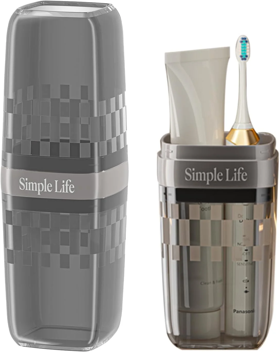 جا مسواکی سفری، نگهدارنده مسواک با درب، جا مسواکی مسافرتی قابل حمل، جعبه و نگهدارنده مسواک، لیوان مسواک و لیوان شستشوی دهان برای حمام، مدرسه و سفرهای کاری