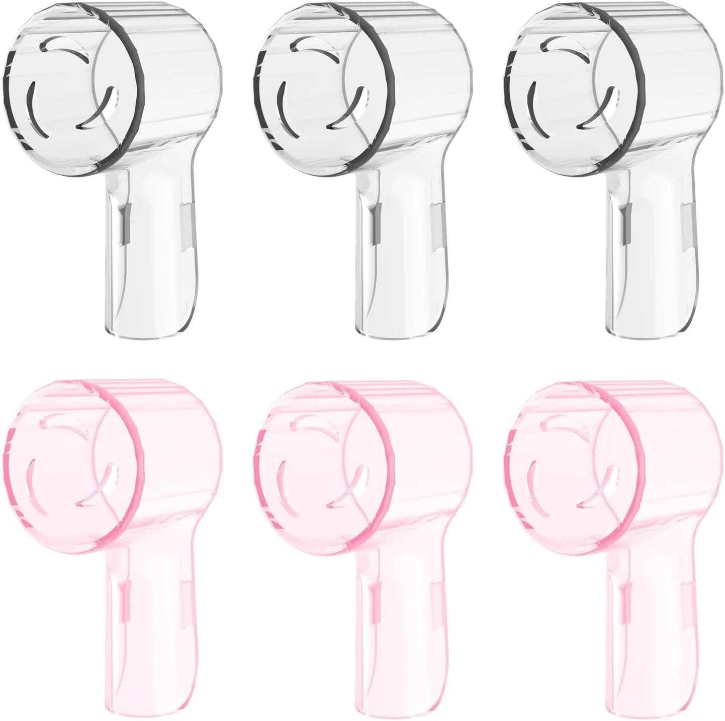 درپوش مسواک نالاکال، بسته 6 عددی، ضد گرد و غبار، سازگار با سری های جایگزین Ultimate Clean Gentle Care و مسواک برقی iO Series 3 4 5 6 7 7G 8 9، (شفاف+صورتی)