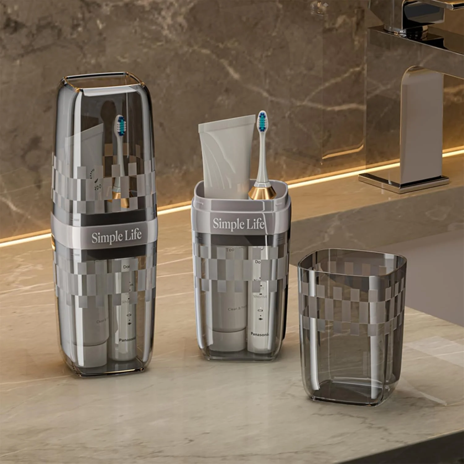 جا مسواکی سفری، نگهدارنده مسواک با درب، جا مسواکی مسافرتی قابل حمل، جعبه و نگهدارنده مسواک، لیوان مسواک و لیوان شستشوی دهان برای حمام، مدرسه و سفرهای کاری جا مسواکی سفری، نگهدارنده مسواک با درب، جا مسواکی مسافرتی قابل حمل، جعبه و نگهدارنده مسواک، لیوان مسواک و لیوان شستشوی دهان برای حمام، مدرسه و سفرهای کاری