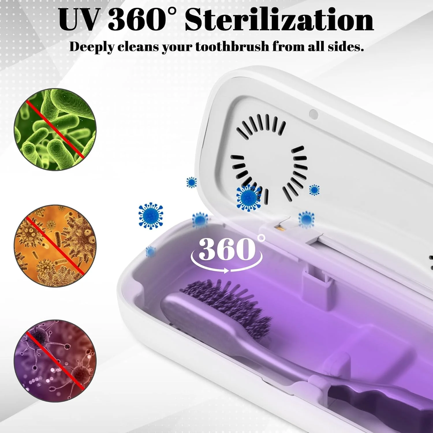 محفظه تمیز کننده مسواک با اشعه ماوراء بنفش، نگهدارنده مسواک ضدعفونی کننده، جعبه مسافرتی قابل حمل مسواک با خشک کن فن دار و گرم کننده، نگهدارنده مسواک قابل شارژ برای سفر کاری و منزل محفظه تمیز کننده مسواک با اشعه ماوراء بنفش، نگهدارنده مسواک ضدعفونی کننده، جعبه مسافرتی قابل حمل مسواک با خشک کن فن دار و گرم کننده، نگهدارنده مسواک قابل شارژ برای سفر کاری و منزل