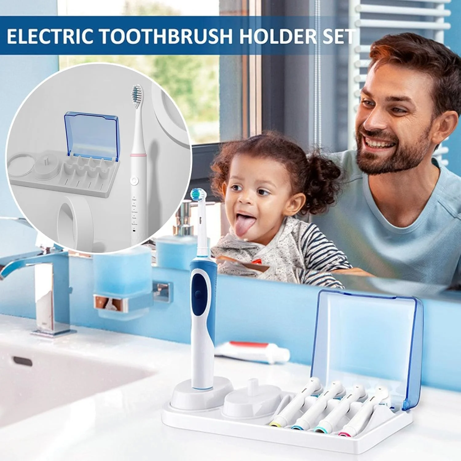 پایه نگهدارنده مسواک برقی، پایه جایگزین سازگار با مسواک برقی Oral B، دارای جایگاه پایه و نگهدارنده سری، نگهدارنده مسواک برقی برای حمام اصلی، مهمان، کودک، خوابگاه دانشجویی پایه نگهدارنده مسواک برقی، پایه جایگزین سازگار با مسواک برقی Oral B، دارای جایگاه پایه و نگهدارنده سری، نگهدارنده مسواک برقی برای حمام اصلی، مهمان، کودک، خوابگاه دانشجویی