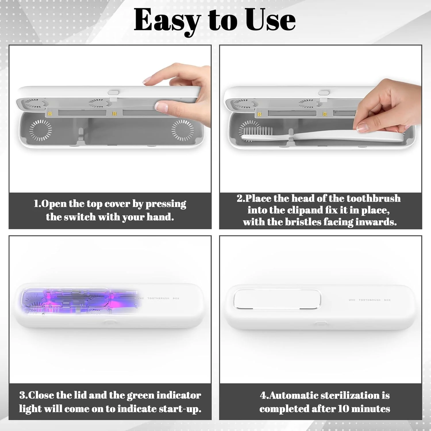 محفظه تمیز کننده مسواک با اشعه ماوراء بنفش، نگهدارنده مسواک ضدعفونی کننده، جعبه مسافرتی قابل حمل مسواک با خشک کن فن دار و گرم کننده، نگهدارنده مسواک قابل شارژ برای سفر کاری و منزل محفظه تمیز کننده مسواک با اشعه ماوراء بنفش، نگهدارنده مسواک ضدعفونی کننده، جعبه مسافرتی قابل حمل مسواک با خشک کن فن دار و گرم کننده، نگهدارنده مسواک قابل شارژ برای سفر کاری و منزل