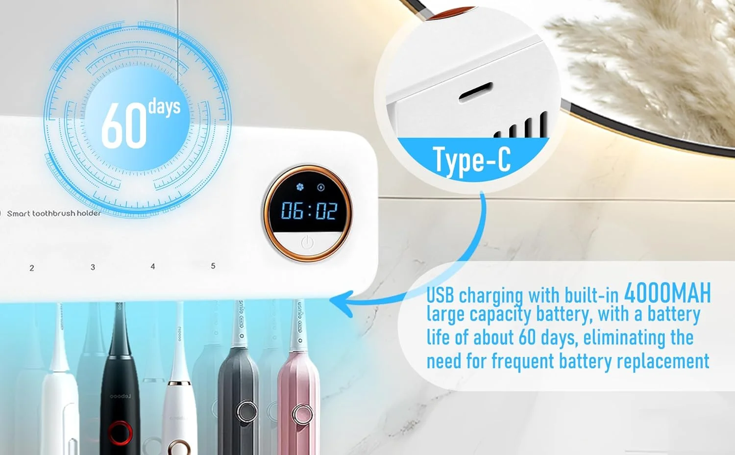 ست تمیز کننده مسواک و خمیر دندان ریز اتوماتیک، نصب دیواری، تمیز کننده نگهدارنده مسواک، خشک کن فن و عملکرد تایمر، پخش کننده خمیر دندان اتوماتیک، مناسب برای 99% مسواک ها ست تمیز کننده مسواک و خمیر دندان ریز اتوماتیک، نصب دیواری، تمیز کننده نگهدارنده مسواک، خشک کن فن و عملکرد تایمر، پخش کننده خمیر دندان اتوماتیک، مناسب برای 99% مسواک ها