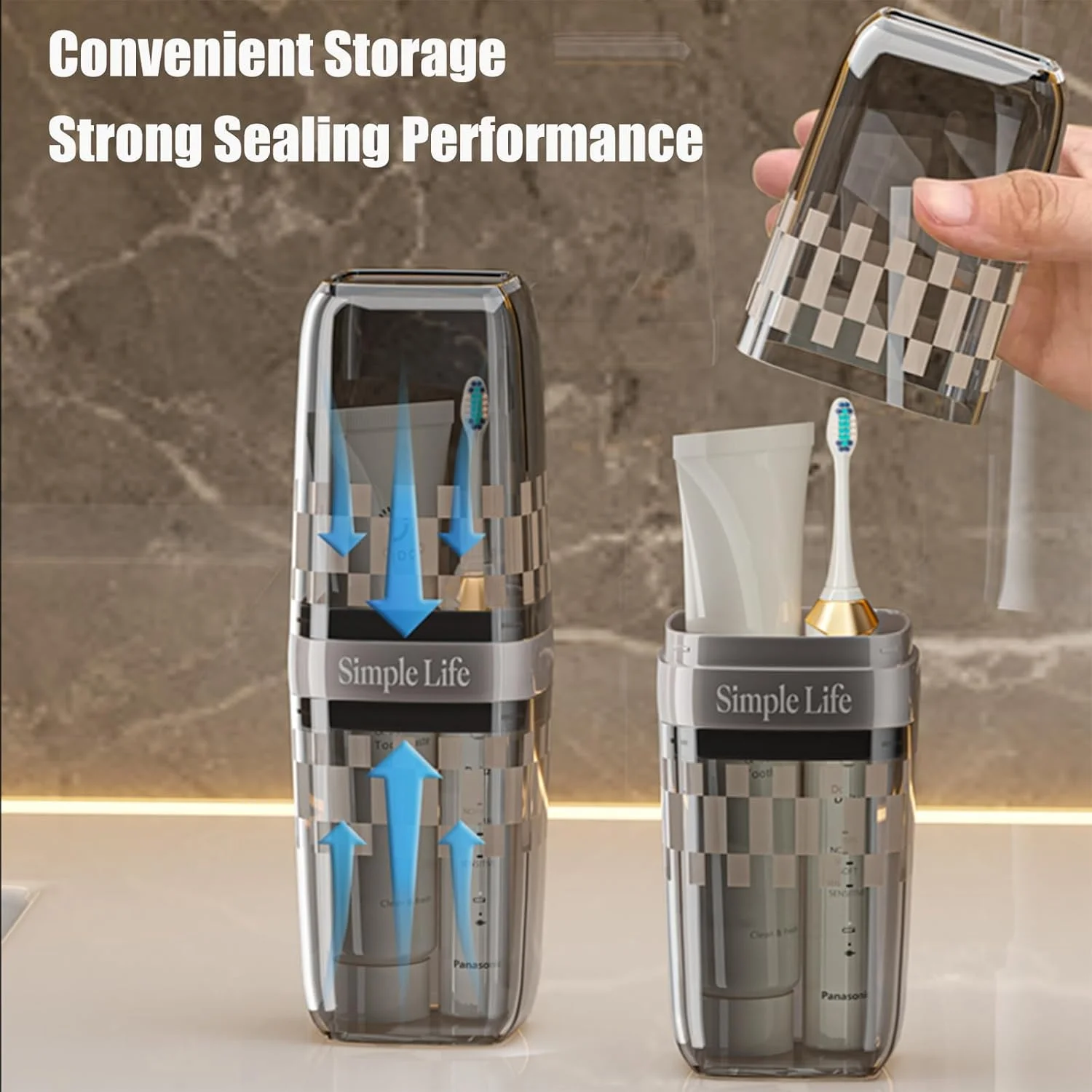 جا مسواکی سفری، نگهدارنده مسواک با درب، جا مسواکی مسافرتی قابل حمل، جعبه و نگهدارنده مسواک، لیوان مسواک و لیوان شستشوی دهان برای حمام، مدرسه و سفرهای کاری جا مسواکی سفری، نگهدارنده مسواک با درب، جا مسواکی مسافرتی قابل حمل، جعبه و نگهدارنده مسواک، لیوان مسواک و لیوان شستشوی دهان برای حمام، مدرسه و سفرهای کاری