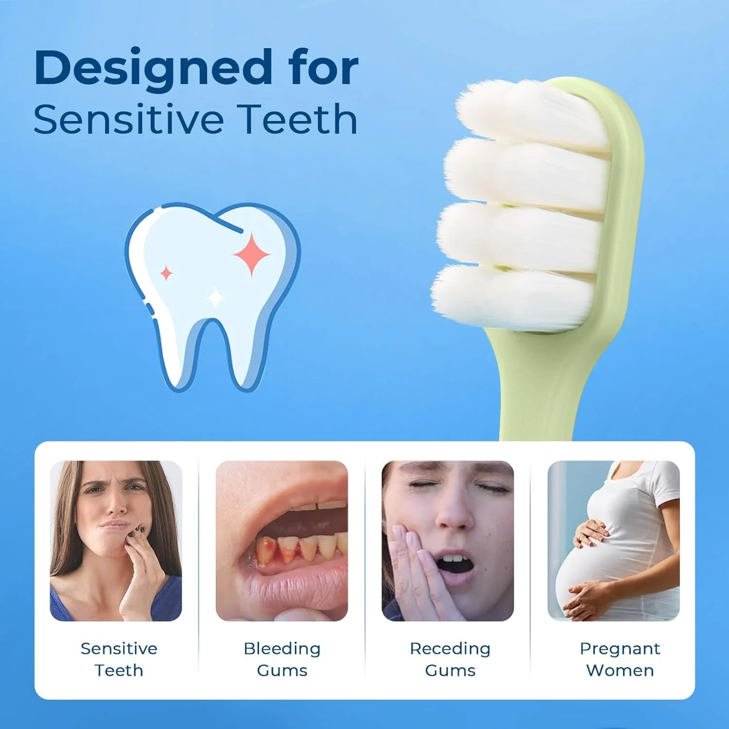 مسواک های فوق العاده نرم، بسته 6 عددی 20000 برس برای لثه های حساس بزرگسالان، طراحی ارتقا یافته برس 8 سوراخ، سر کوچک جمع و جور، مسواک میکرو نانو قابل حمل برای زنان باردار و سالمندان مسواک های فوق العاده نرم، بسته 6 عددی 20000 برس برای لثه های حساس بزرگسالان، طراحی ارتقا یافته برس 8 سوراخ، سر کوچک جمع و جور، مسواک میکرو نانو قابل حمل برای زنان باردار و سالمندان