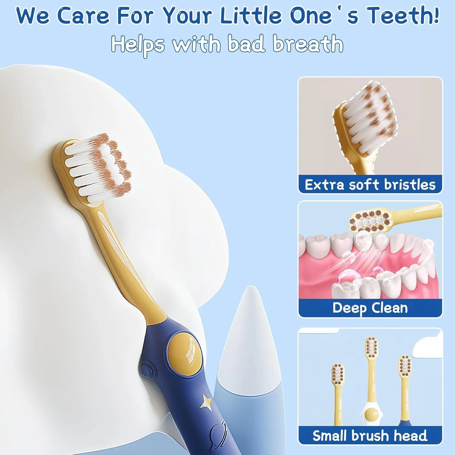 مسواک کودک، بسته 6 عددی طرح فضایی با برس نرم، مناسب کودکان 1 تا 12 سال، ست مسواک ملایم برای تمیز کردن دندان کودکان پسر و دختر - آبی و سفید مسواک کودک، بسته 6 عددی طرح فضایی با برس نرم، مناسب کودکان 1 تا 12 سال، ست مسواک ملایم برای تمیز کردن دندان کودکان پسر و دختر - آبی و سفید