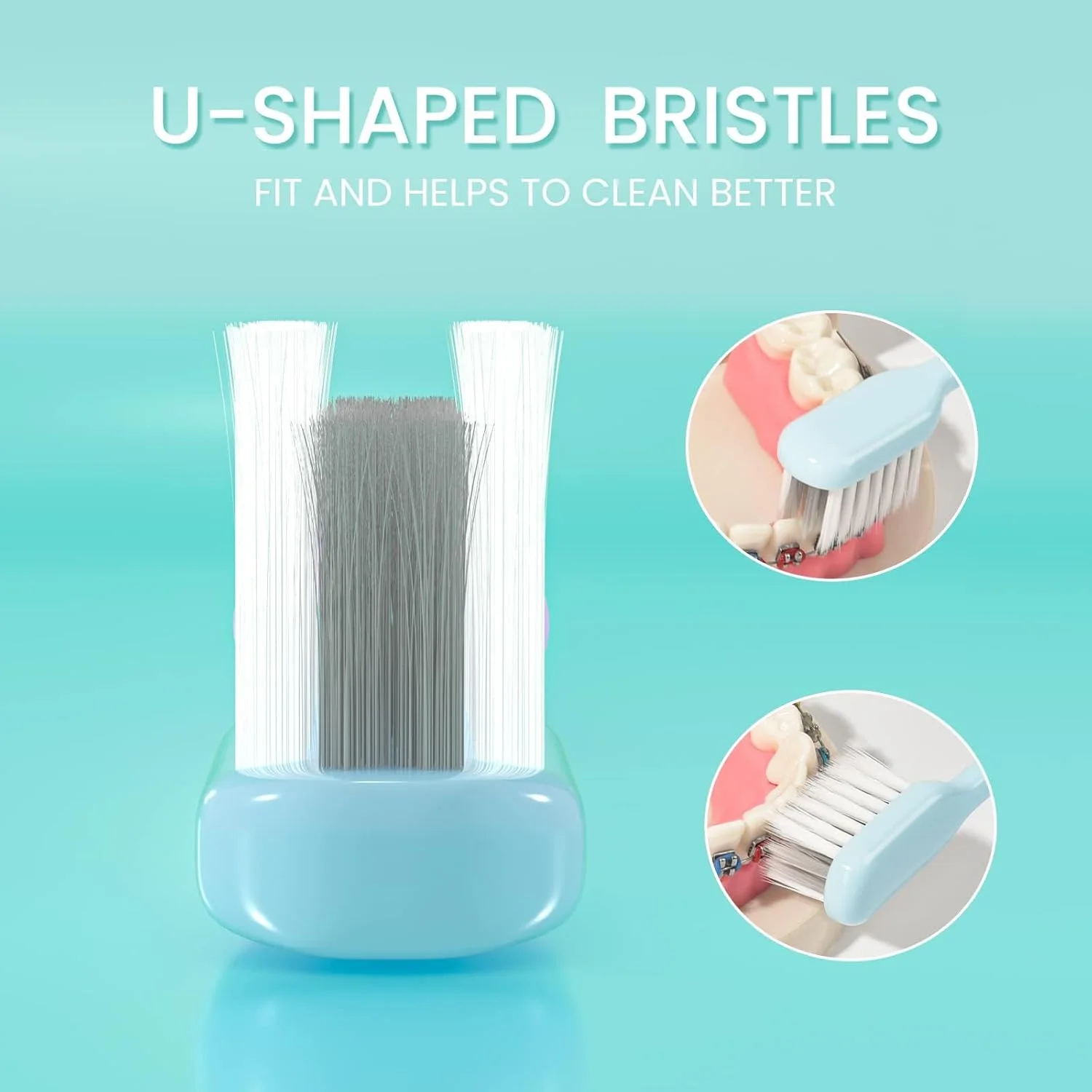 مسواک ارتودنسی نالاکال، مسواک ارتودنسی U شکل برای دندان های دارای بریس، برس نرم (4 عدد) به همراه برس بین دندانی L (10 عدد)، Cepillo Ortodoncia مسواک ارتودنسی نالاکال، مسواک ارتودنسی U شکل برای دندان های دارای بریس، برس نرم (4 عدد) به همراه برس بین دندانی L (10 عدد)، Cepillo Ortodoncia