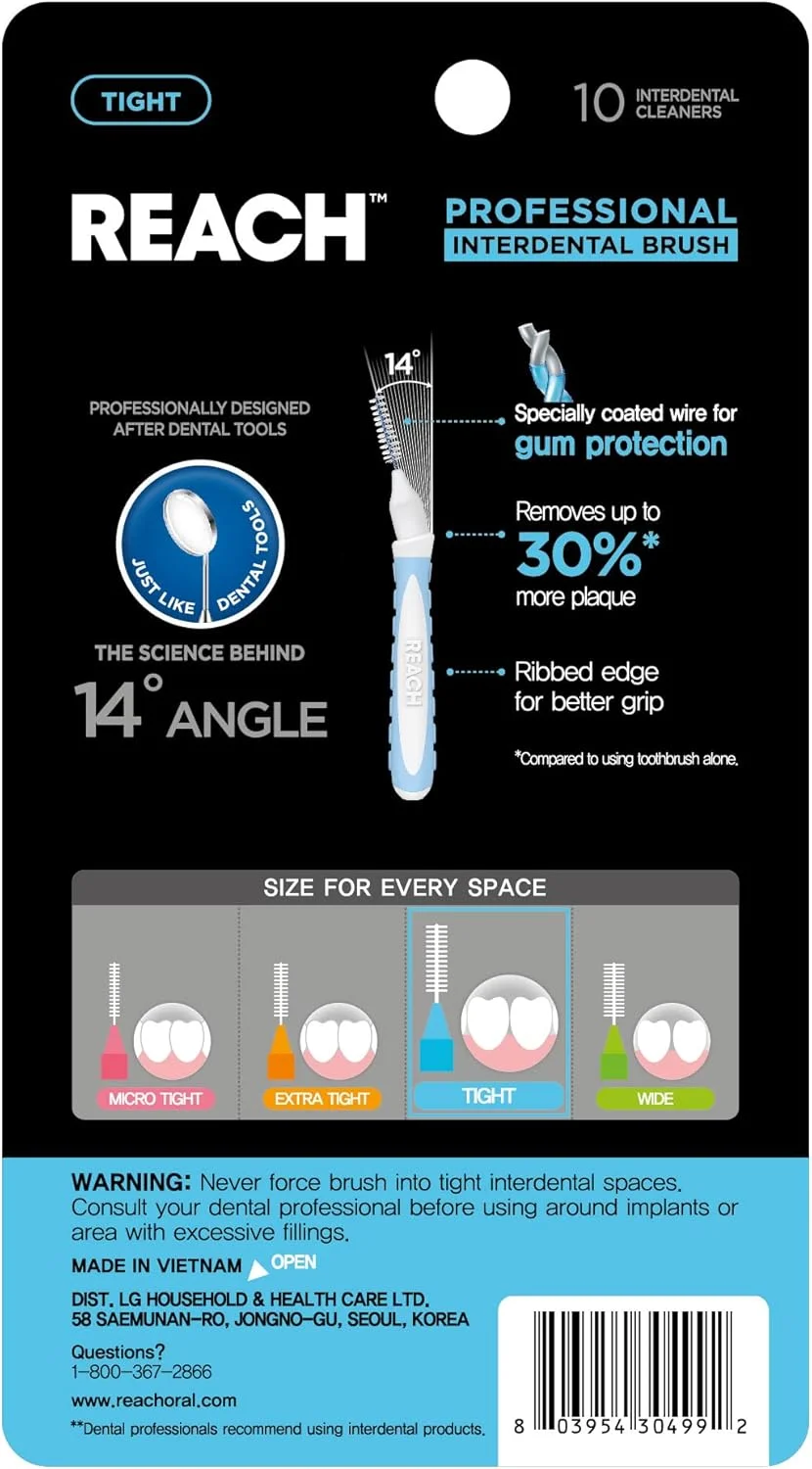 مجموعه برس بین دندانی ریچ سایز تنگ 1.0 میلی متر | از بین برنده تا 30% پلاک بیشتر | طراحی ویژه برای محافظت از لثه، بدون PFAS | 10 برس (بسته 6 عددی) مجموعه برس بین دندانی ریچ سایز تنگ 1.0 میلی متر | از بین برنده تا 30% پلاک بیشتر | طراحی ویژه برای محافظت از لثه، بدون PFAS | 10 برس (بسته 6 عددی)