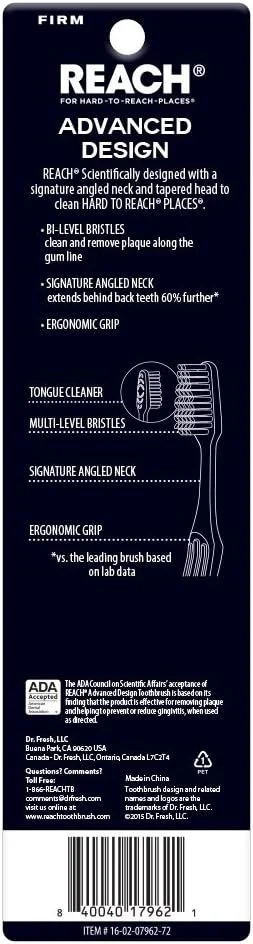 مسواک های طراحی پیشرفته ریچ، برس سفت، 3 عدد - رنگ ها ممکن است متفاوت باشند
