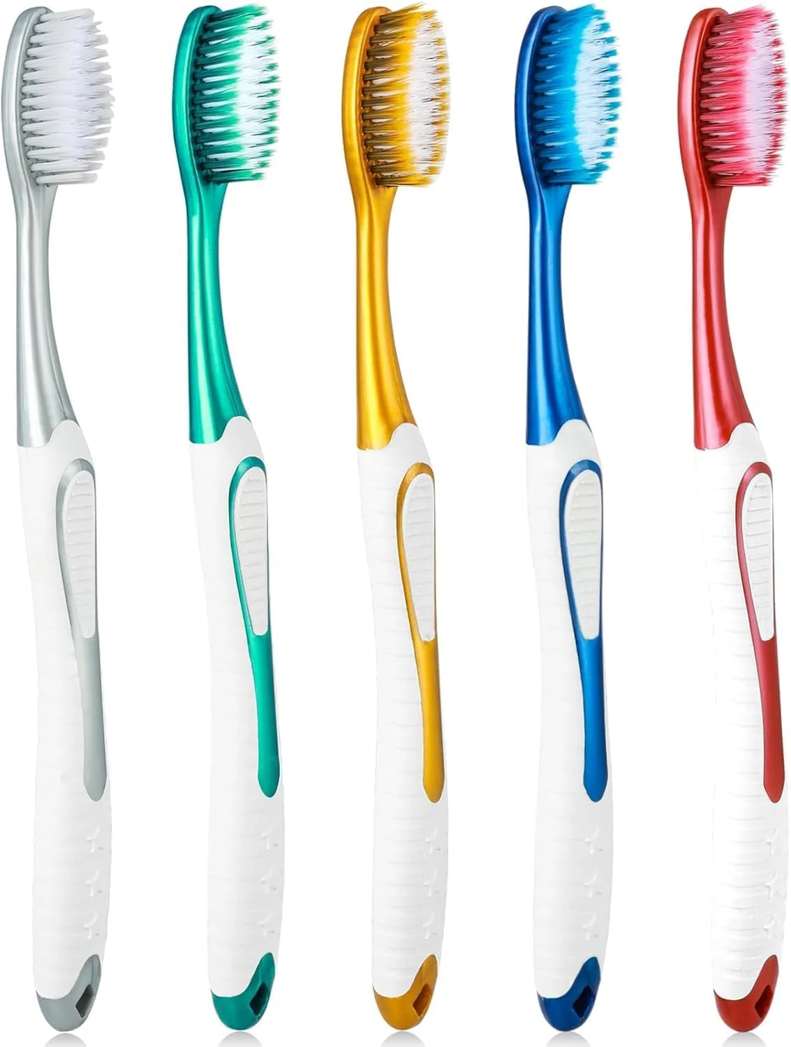 مسواک فوق العاده نرم 5 عددی - مراقبت ملایم از دندان ها و لثه های حساس، طراحی مناسب برای سفر با 5 رنگ
