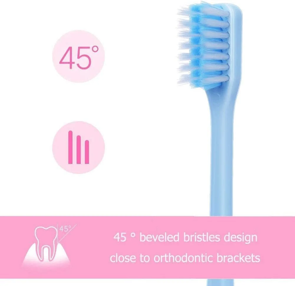 مسواک وی شکل NALACAL، 4 عددی، برس نرم به همراه برس بین دندانی، برس های نرم بین دندانی برای تمیز کردن، مسواک های قابل حمل برای ارتودنسی مسواک وی شکل NALACAL، 4 عددی، برس نرم به همراه برس بین دندانی، برس های نرم بین دندانی برای تمیز کردن، مسواک های قابل حمل برای ارتودنسی