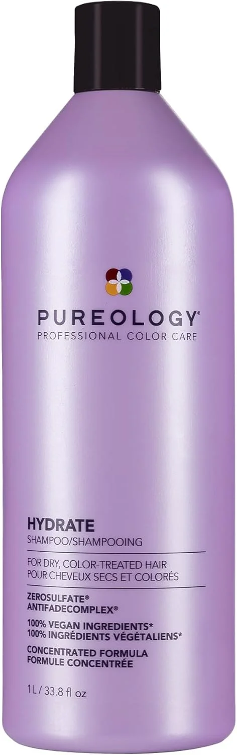 شامپو آبرسان Pureology Hydrate برای موهای خشک و رنگ شده، آبرسانی و تقویت کننده مو، بدون سولفات، وگان، بسته بندی جدید 1000 میلی لیتر شامپو آبرسان Pureology Hydrate برای موهای خشک و رنگ شده، آبرسانی و تقویت کننده مو، بدون سولفات، وگان، بسته بندی جدید 1000 میلی لیتر