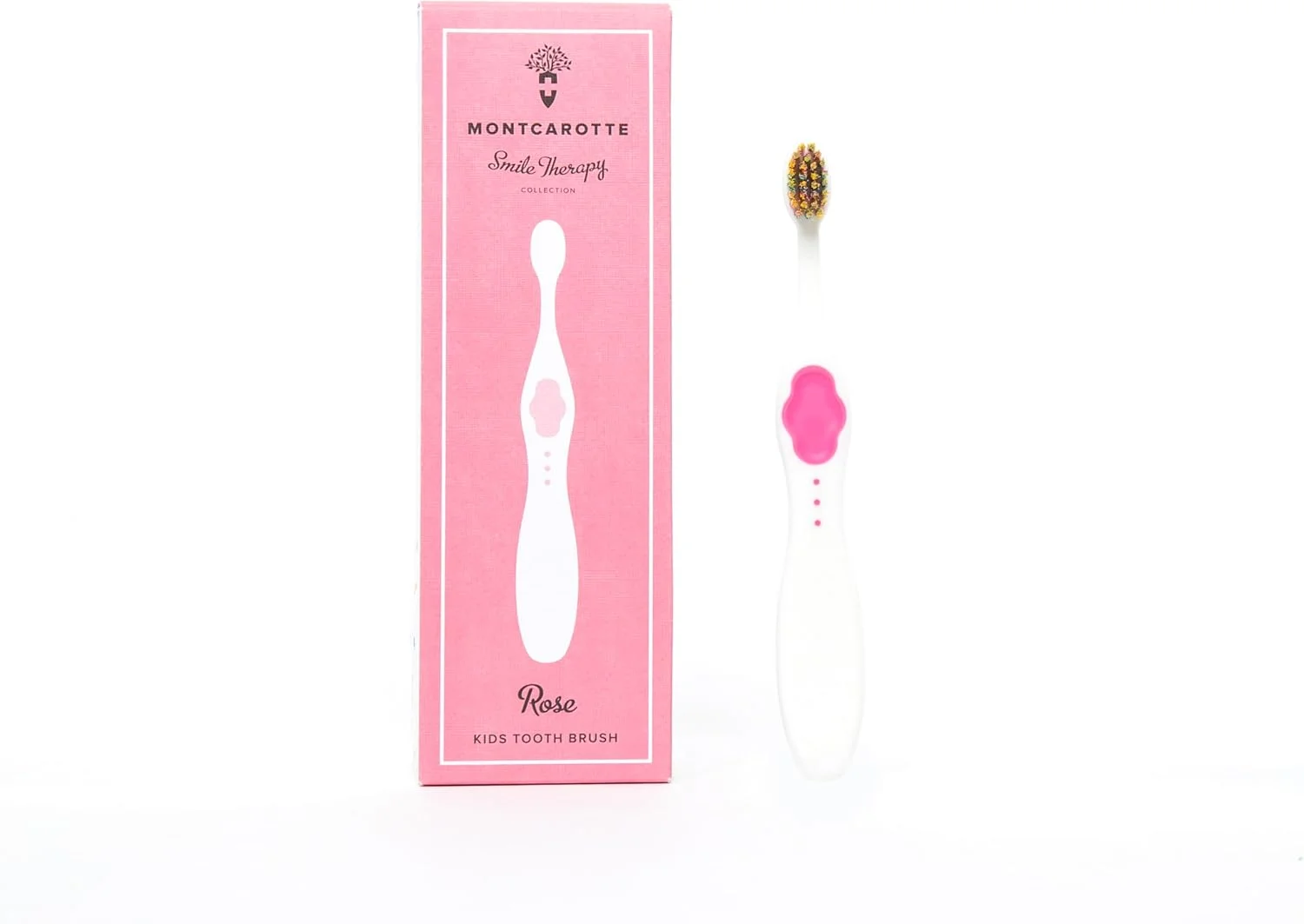 مسواک کودکانه MontCarotte، برس نرم، مناسب برای کودکان 1 سال به بالا، دسته ضد حساسیت (رنگ رز)