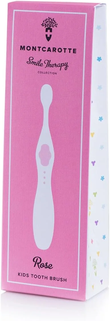 مسواک کودکانه MontCarotte، برس نرم، مناسب برای کودکان 1 سال به بالا، دسته ضد حساسیت (رنگ رز)