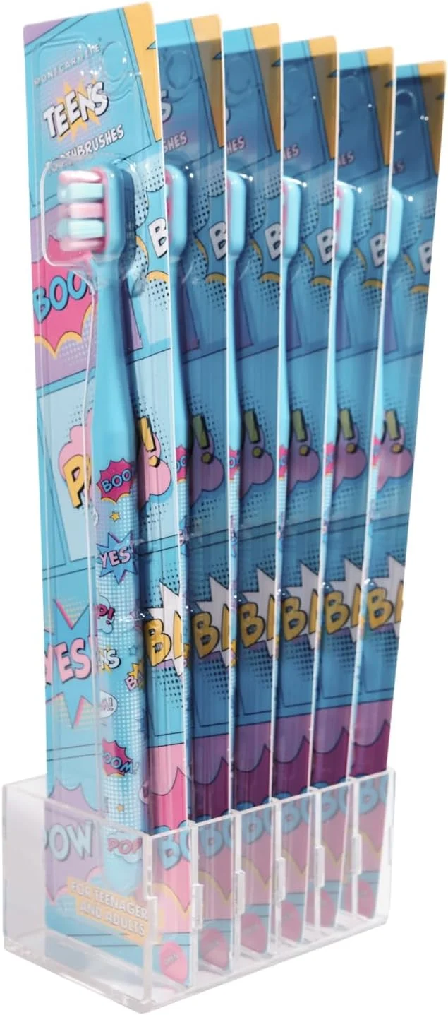 مسواک نوجوانان MontCarotte، مناسب برای ارتودنسی (آبی)