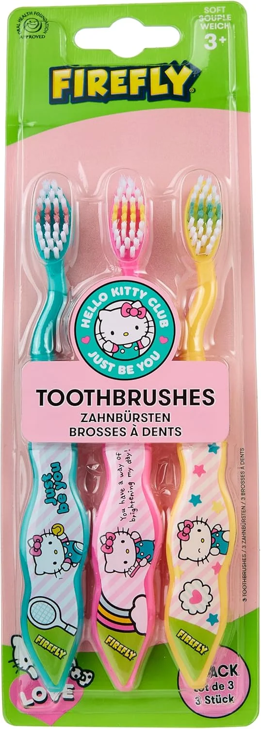 مسواک کودکانه فایرفلای هلو کیتی، بسته 3 عددی