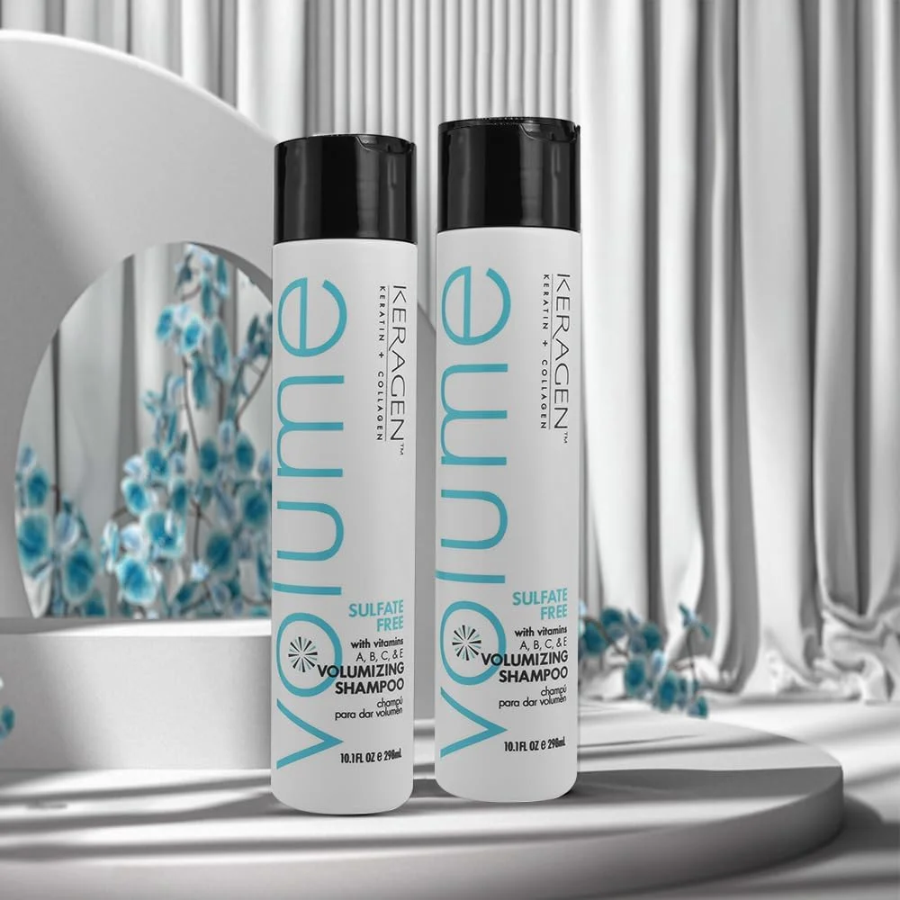 شامپو حجم دهنده بدون سولفات Keragen برای پرپشتی و ضخامت مو حاوی کراتین، پانتنول، ویتامین ها، کلاژن و روغن جوجوبا - 295 میلی لیتر شامپو حجم دهنده بدون سولفات Keragen برای پرپشتی و ضخامت مو حاوی کراتین، پانتنول، ویتامین ها، کلاژن و روغن جوجوبا - 295 میلی لیتر