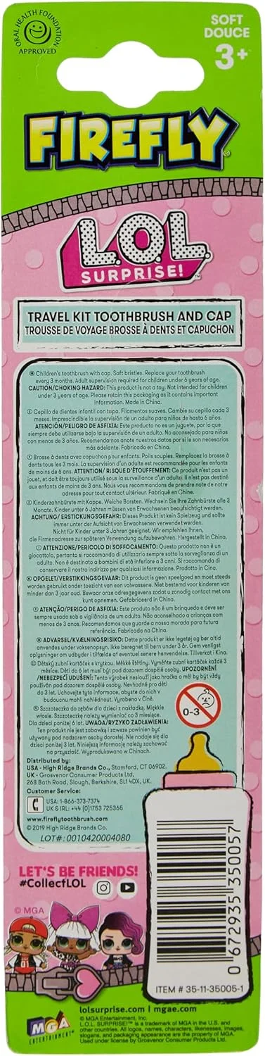 مسواک دستی کودک فایرفلای مدل Mr White Jr به همراه درپوش محافظ طرح LOL