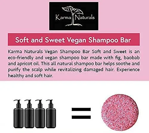 شامپو بار وگان نرم و شیرین کارما ارگانیک نچرالز - مراقبت از مو به داشتن موهایی تغذیه شده و سالم کمک می کند