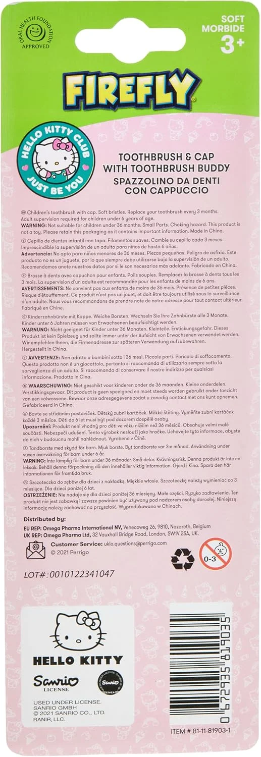 دکتر فرش فایرفلای مسواک هلو کیتی کیت مسافرتی با آویز عروسکی hel0097g