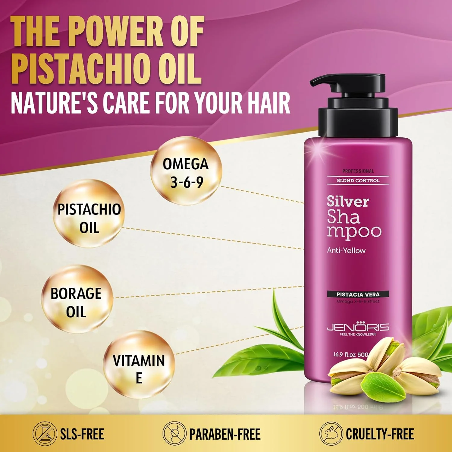 شامپو ضد زردی موهای نقره ای جنوریس 500 میلی لیتر شامپو ضد زردی موهای نقره ای جنوریس 500 میلی لیتر