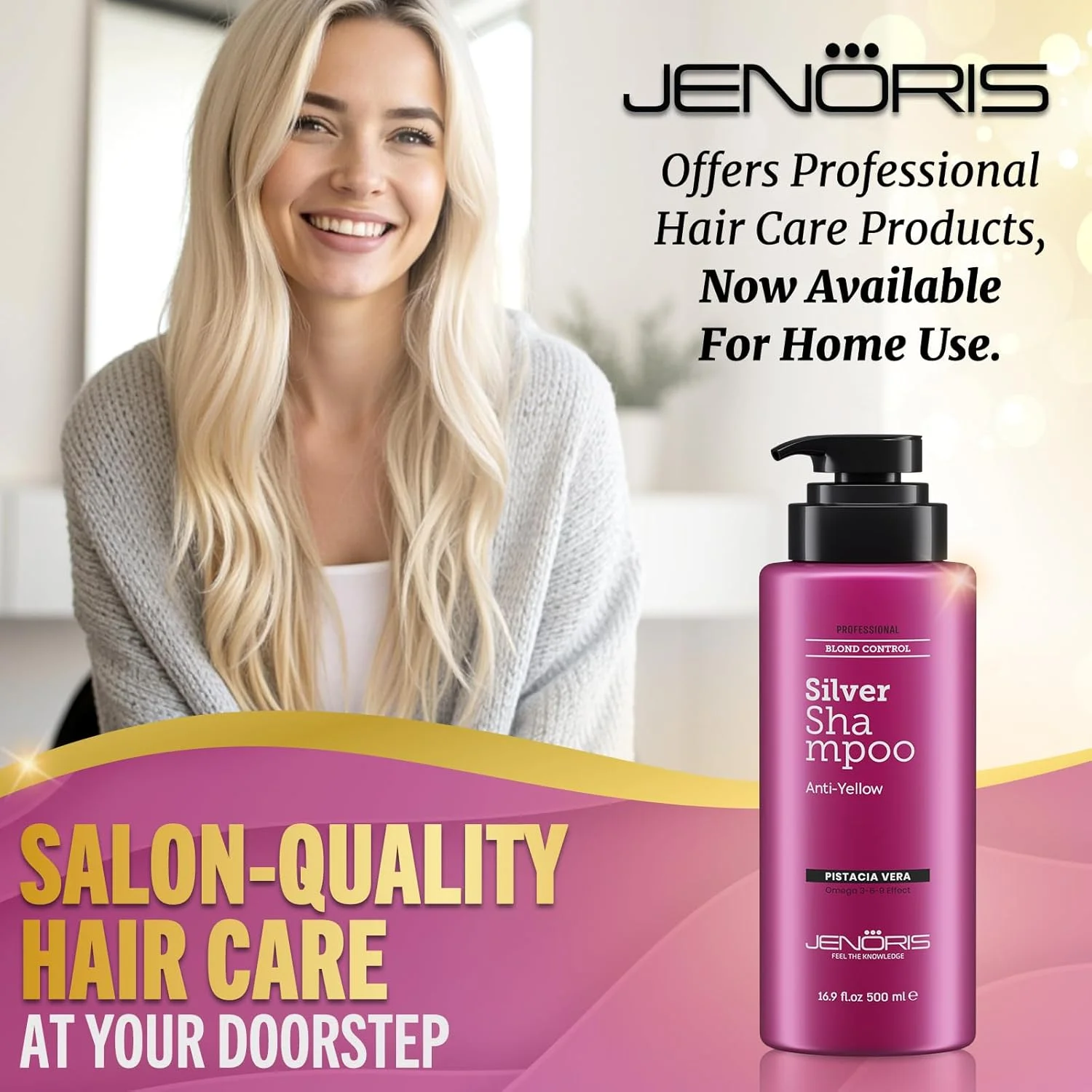 شامپو ضد زردی موهای نقره ای جنوریس 500 میلی لیتر شامپو ضد زردی موهای نقره ای جنوریس 500 میلی لیتر