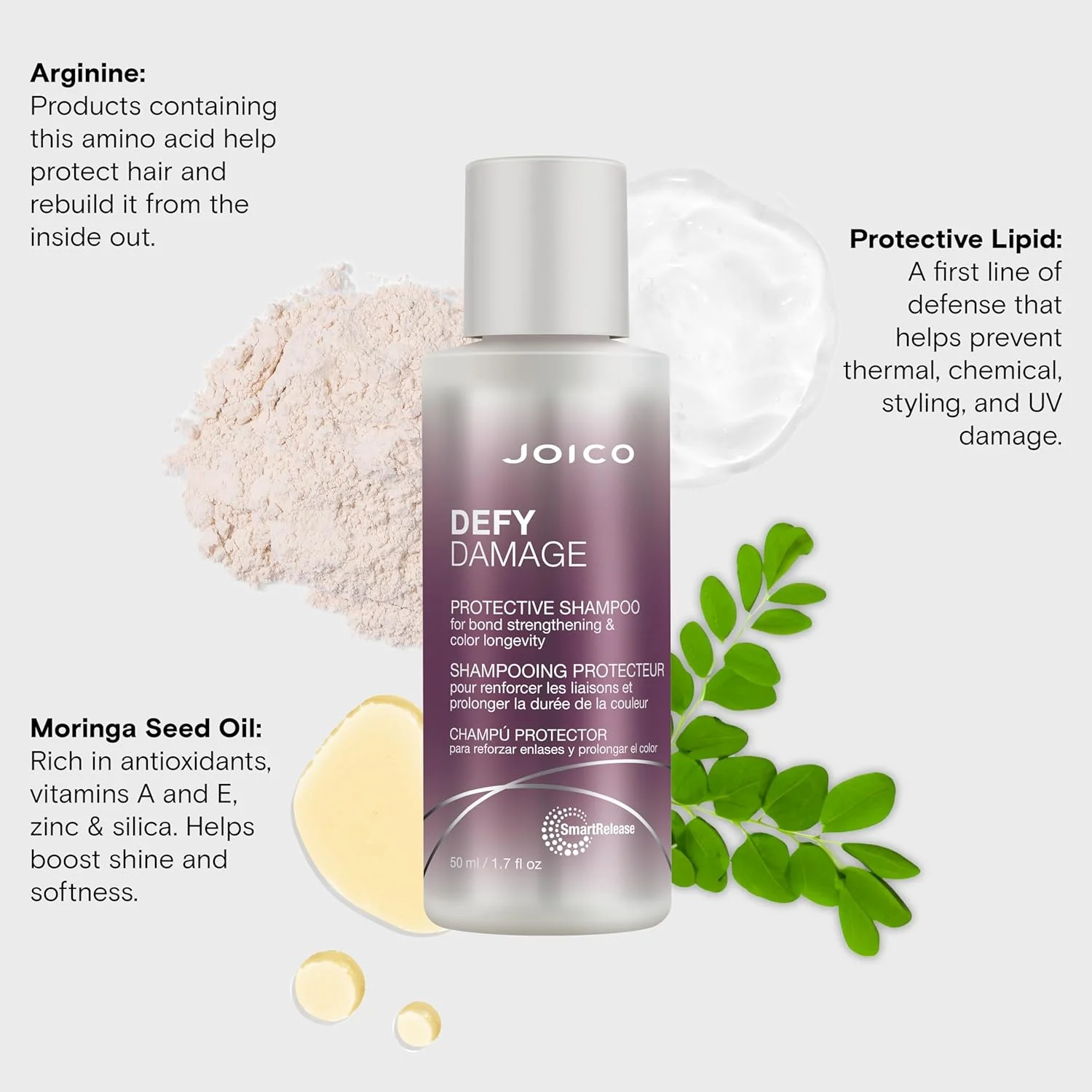 شامپو محافظت کننده موهای رنگ شده جویکو مدل Defy Damage | تقویت کننده پیوند مو و حفظ رنگ مو | حاوی روغن دانه مورینگا و آرژنین | حجم 50 میلی لیتر شامپو محافظت کننده موهای رنگ شده جویکو مدل Defy Damage | تقویت کننده پیوند مو و حفظ رنگ مو | حاوی روغن دانه مورینگا و آرژنین | حجم 50 میلی لیتر