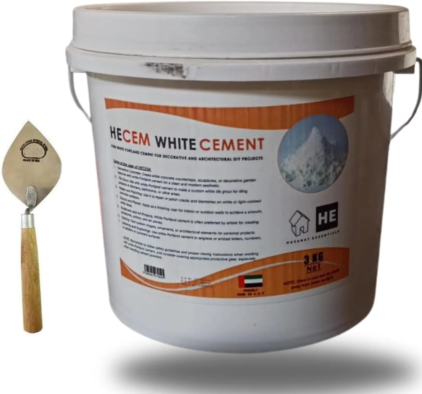 سطل 3 کیلوگرمی حسنات اسنشیالز پر شده با ماله پودر سیمان سفید | رنگ سفید برای بتن تزئینی، عملکرد سریع و ملات بتن معماری بادوام، ملات، تعمیرات و سرگرمی های DIY سطل 3 کیلوگرمی حسنات اسنشیالز پر شده با ماله پودر سیمان سفید | رنگ سفید برای بتن تزئینی، عملکرد سریع و ملات بتن معماری بادوام، ملات، تعمیرات و سرگرمی های DIY