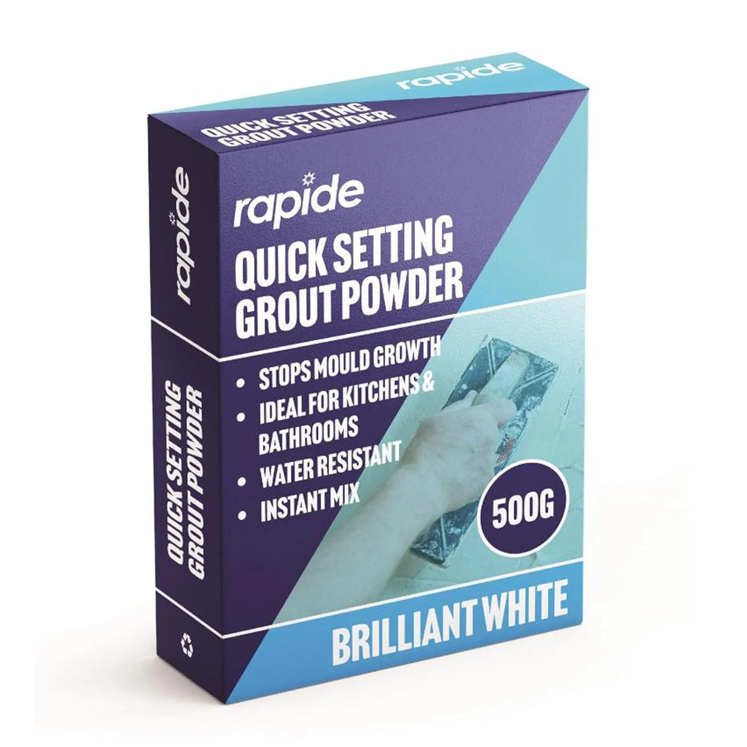 پودر بندکشی الیز Rapide، 500 گرمی - فرمولاسیون اختلاط فوری، پرداخت سفید درخشان، بندکشی مقاوم در برابر آب که به جلوگیری از رشد کپک کمک می کند، ایده آل برای استفاده در آشپزخانه ها، حمام ها و اتاق های مرطوب.