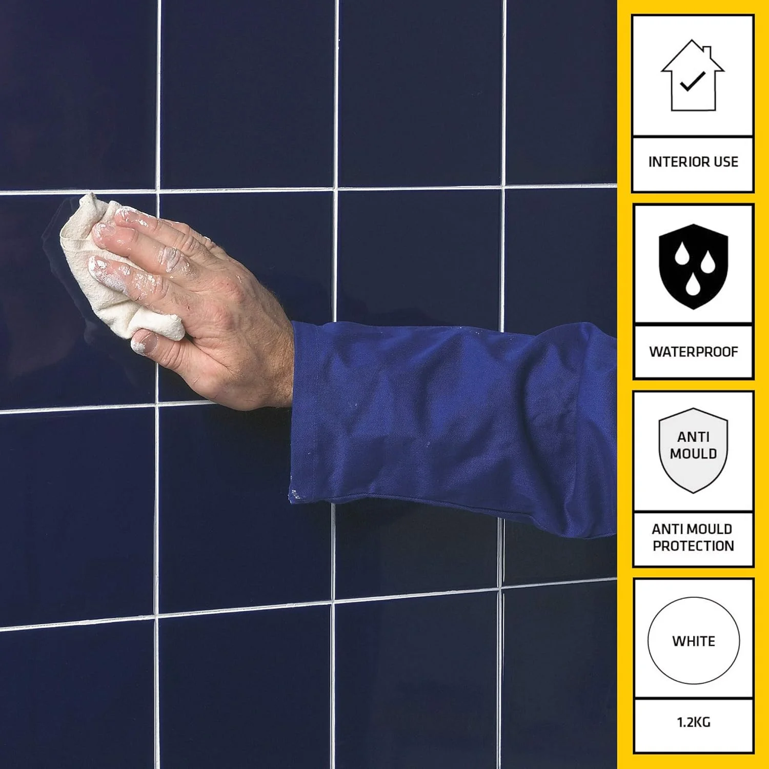 پودر بندکشی کاشی دیوار Everbuild Forever White - مقاوم در برابر آب - حاوی محافظ کپک - مناسب برای استفاده در فضای داخلی - سفید قطبی - جعبه 1.2 کیلوگرمی