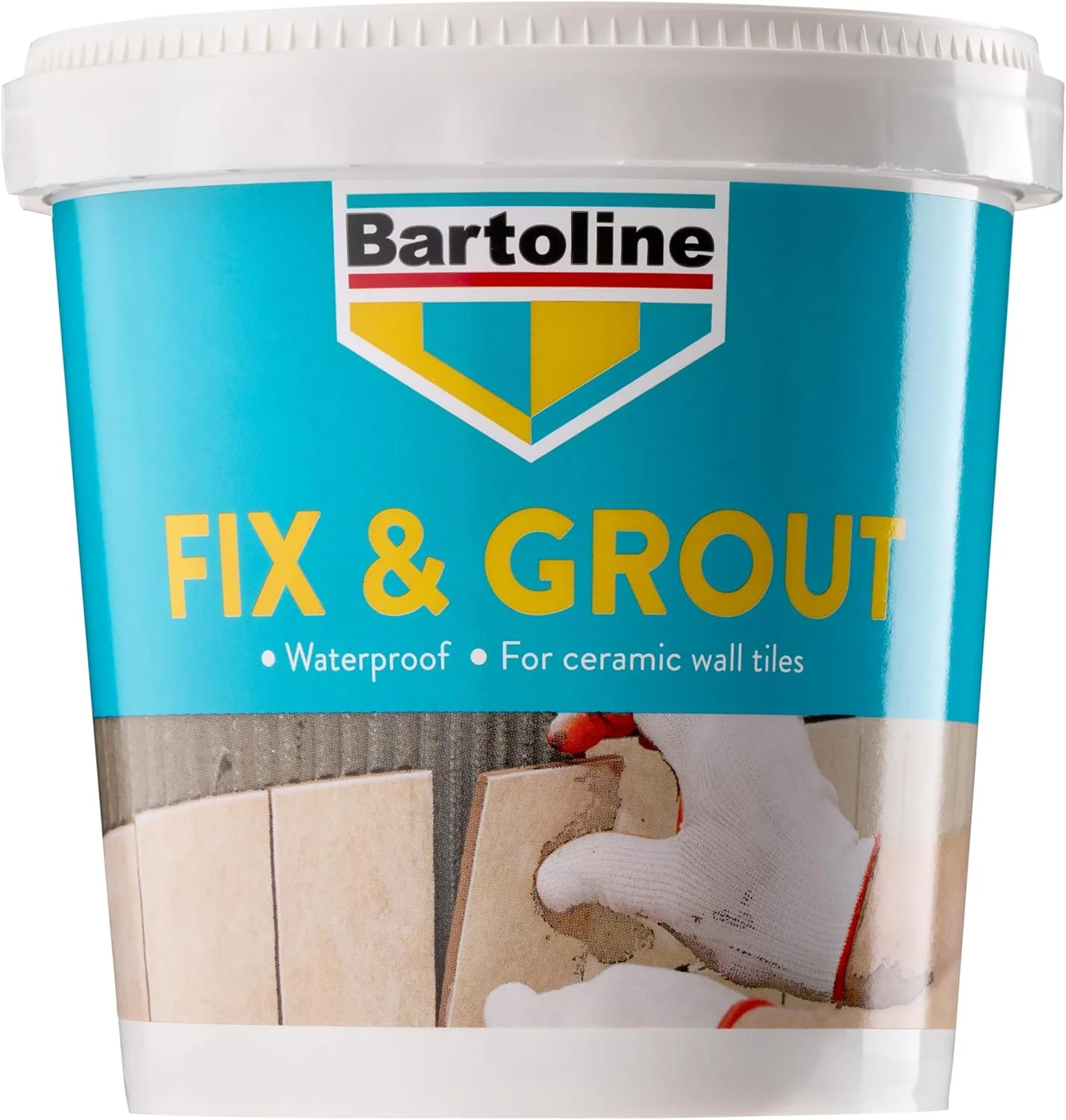 چسب کاشی و درزگیر Bartoline، 1 کیلوگرم، آماده مصرف، ضد آب و فوق العاده سفید، برای دیوارها، حمام ها و دوش ها