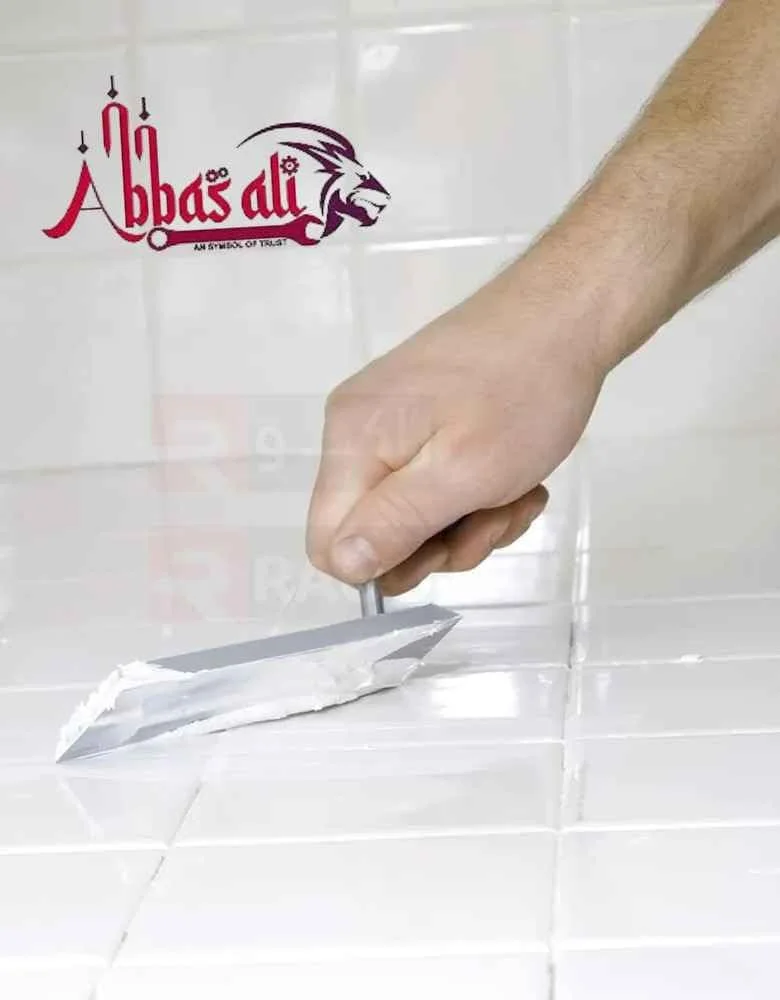 پودر بندکشی کاشی سیمانی عباسعلی 5 کیلوگرمی به همراه کاردک کوچک و سطل پی وی سی (خاکستری)