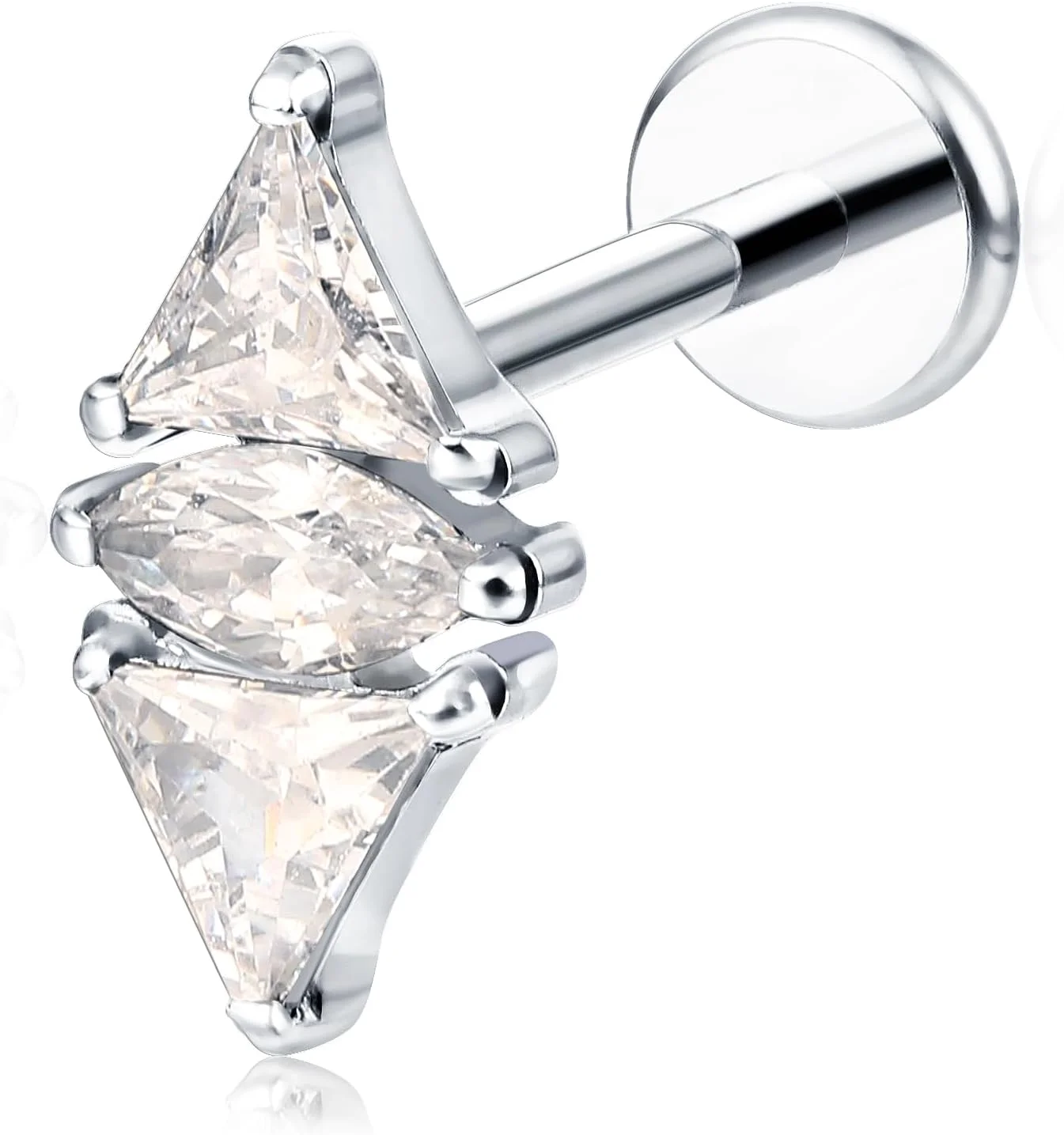 پیرسینگ تیتانیومی ضد حساسیت لیمرنسیا F136، جواهرات پیرسینگ 18G، 6mm، 8mm، 10mm، پشت صاف، رزوه داخلی، مناسب کاشت، گوشواره های خزنده برای غضروف، تراگوس، هلیکس، صدف، بینی، لب (1 عدد)