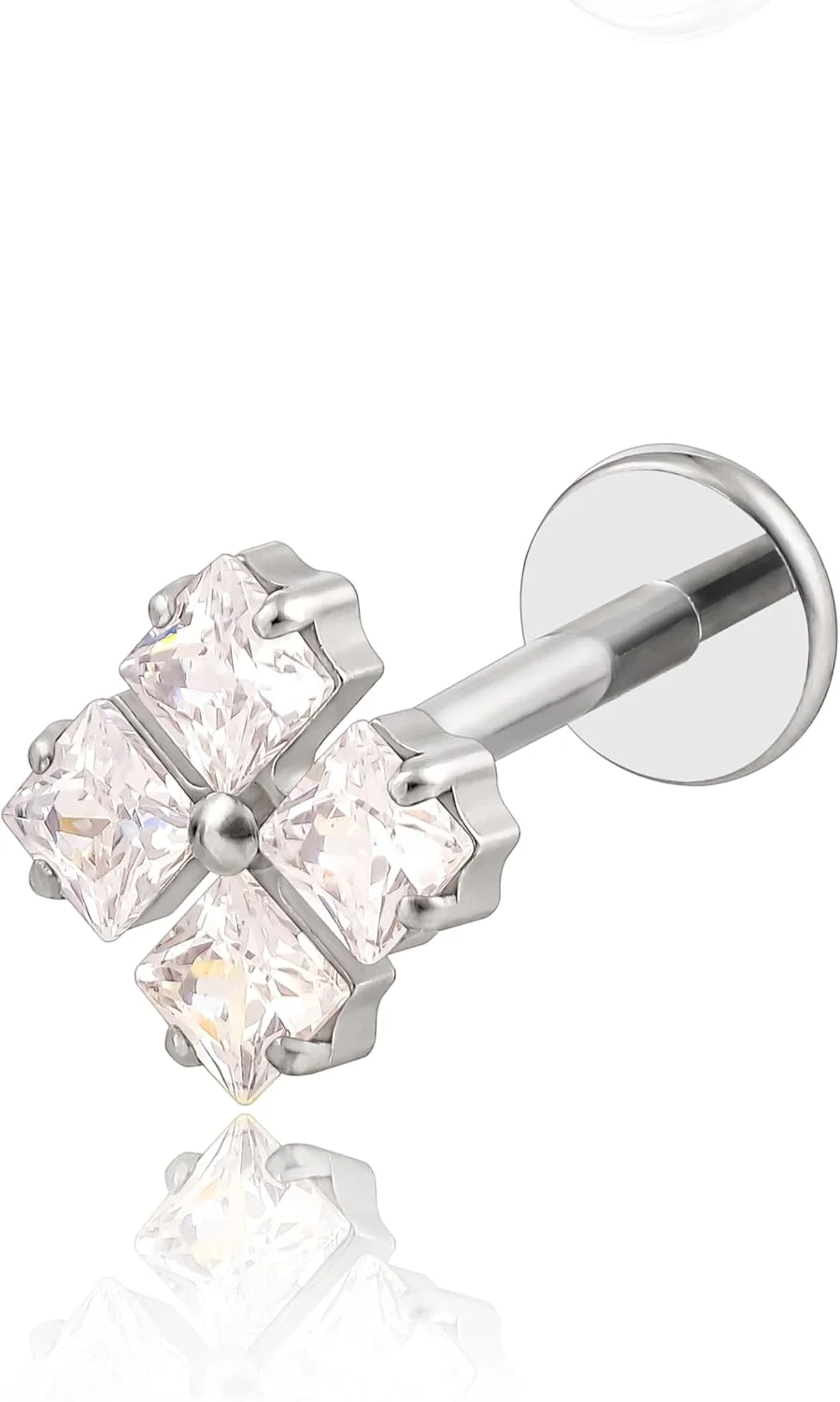 گوشواره میخی پشت صاف تیتانیومی ضد حساسیت لیمرنسیا F136، گوشواره های بدون رزوه فشاری گرید ایمپلنت G23 سایز 20g طول 6mm و 8mm، مناسب پیرسینگ های غضروف تراگوس، هلیکس، کانچ و بینی (تکی)