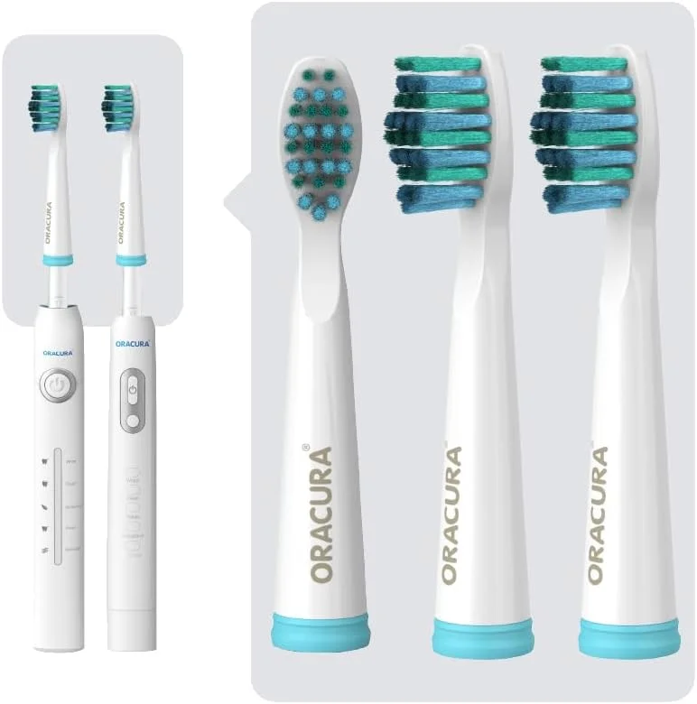 سری مسواک برقی صوتی ORACURA برای SB100 و SB200 (سفید، بسته سه عددی)