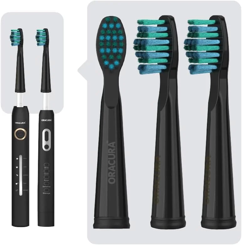 سری مسواک برقی سونیک ORACURA® برای SB100 و SB200 (مشکی، بسته سه عددی)